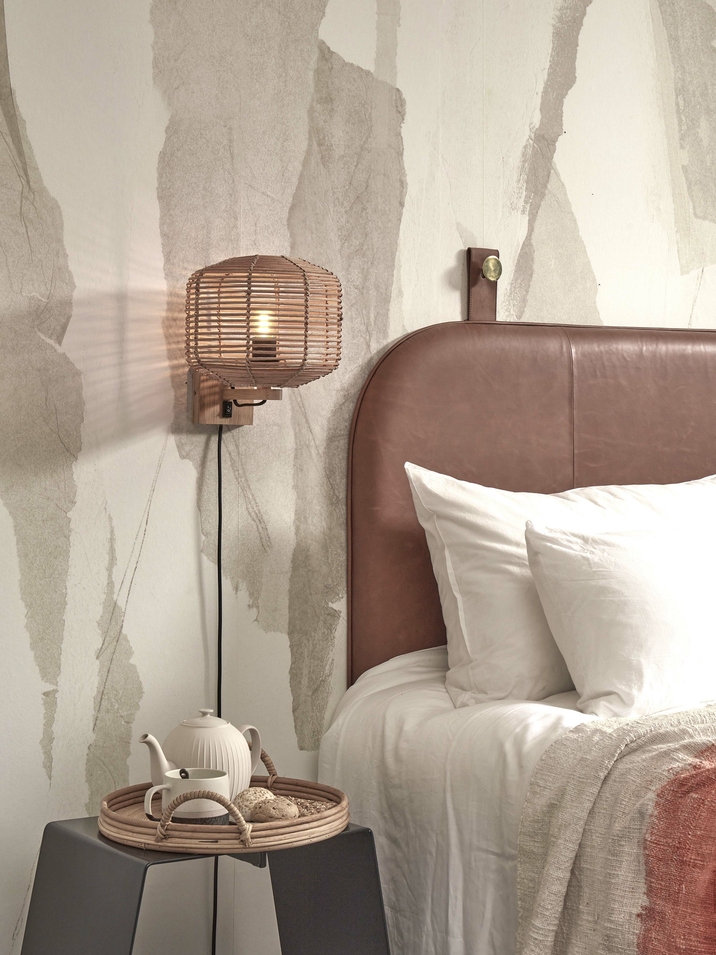 GOOD&MOJO Wandlamp 'Tanami' Rotan, 25cm, kleur Naturel