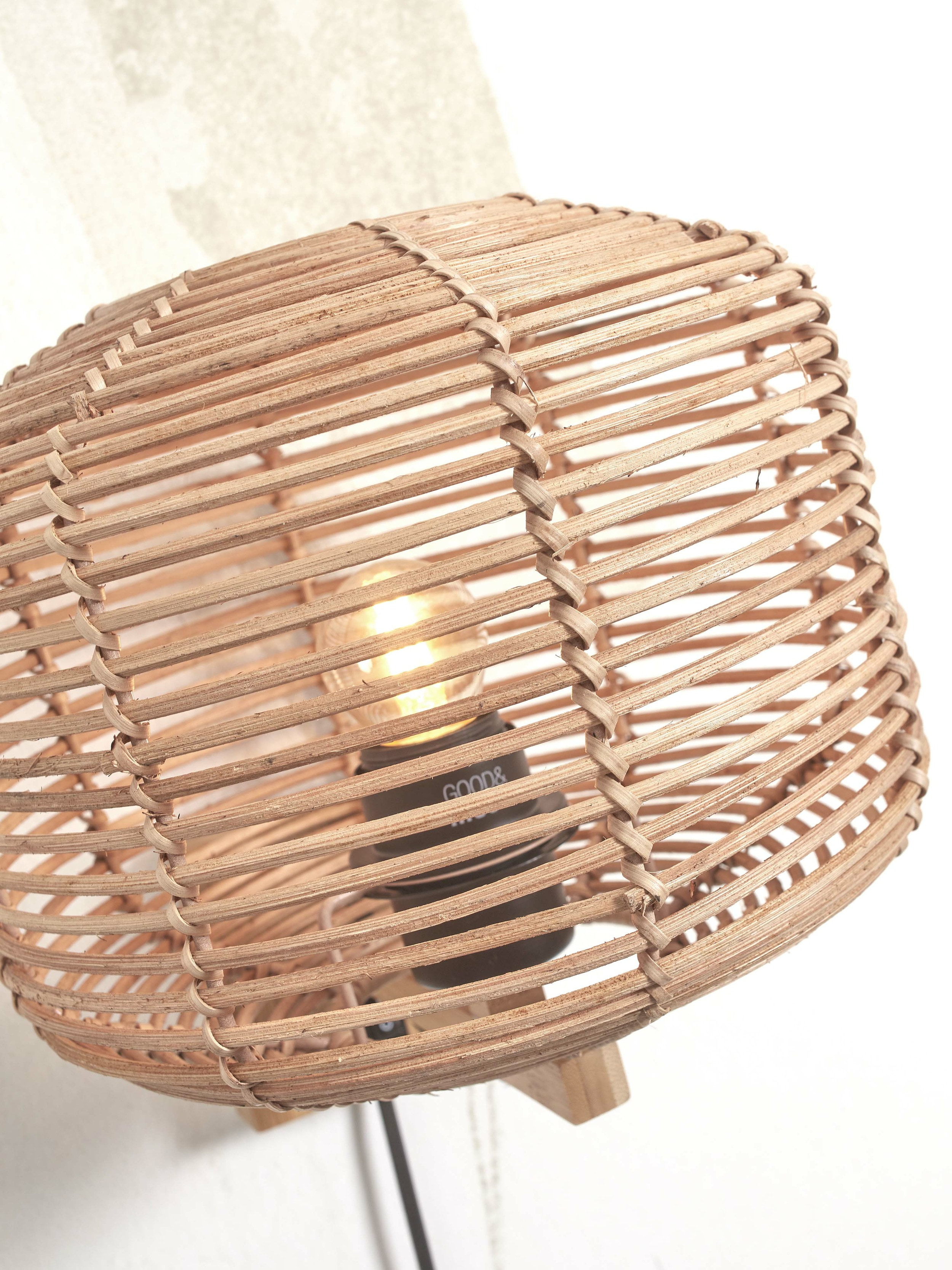 GOOD&MOJO Wandlamp 'Tanami' Rotan, 25cm, kleur Naturel