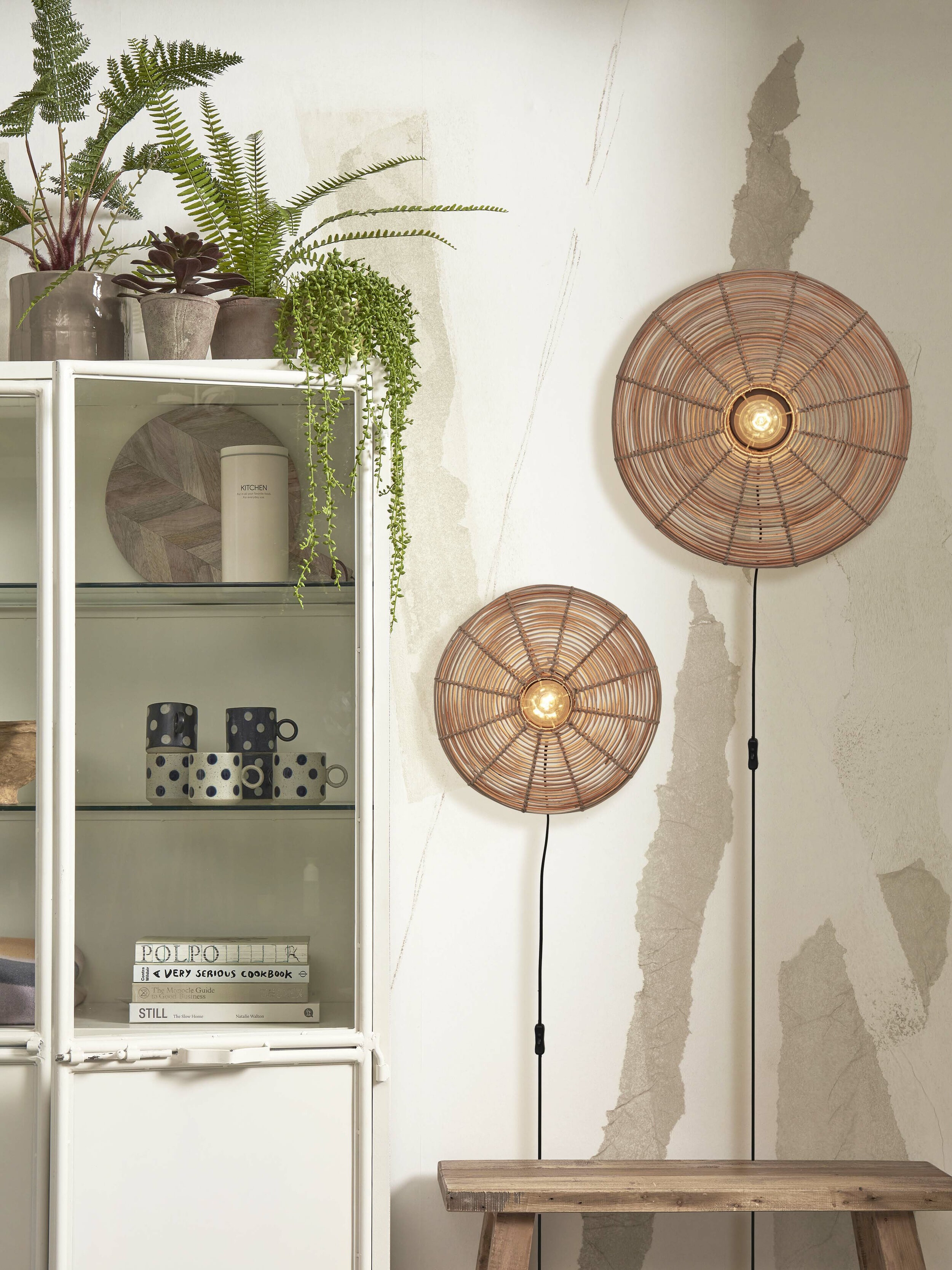 GOOD&MOJO Wandlamp 'Tanami' Rotan, 40cm, kleur Naturel