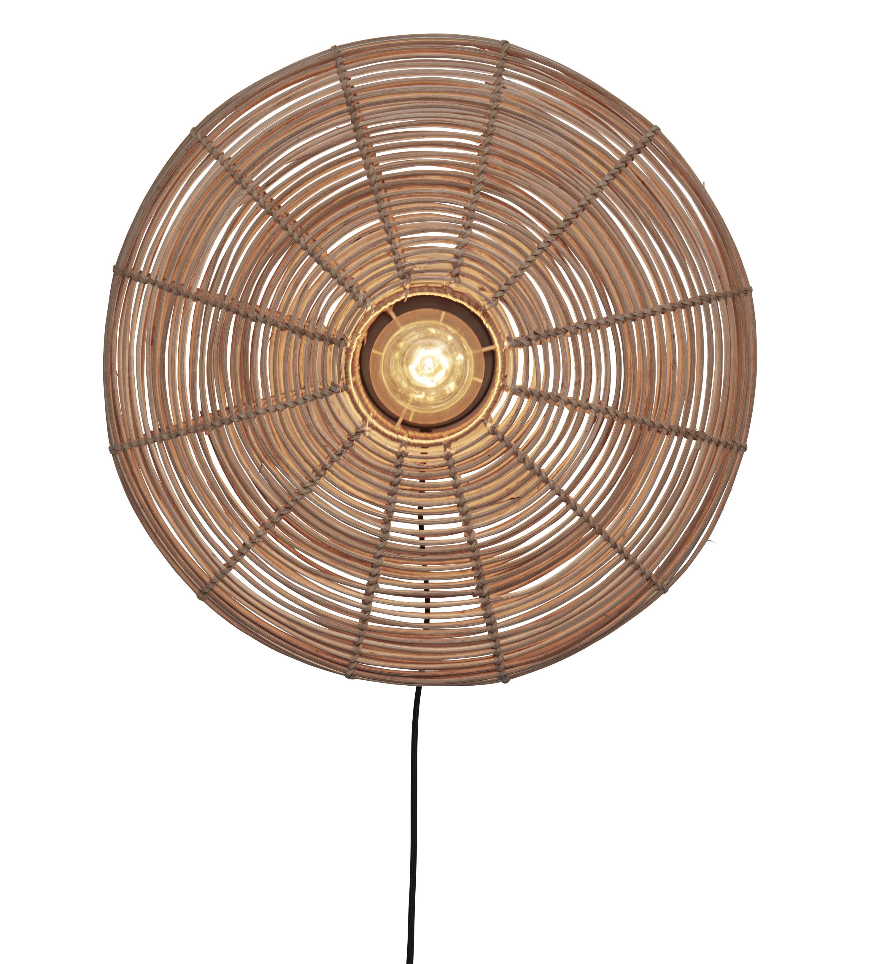 GOOD&MOJO Wandlamp 'Tanami' Rotan, 55cm, kleur Naturel