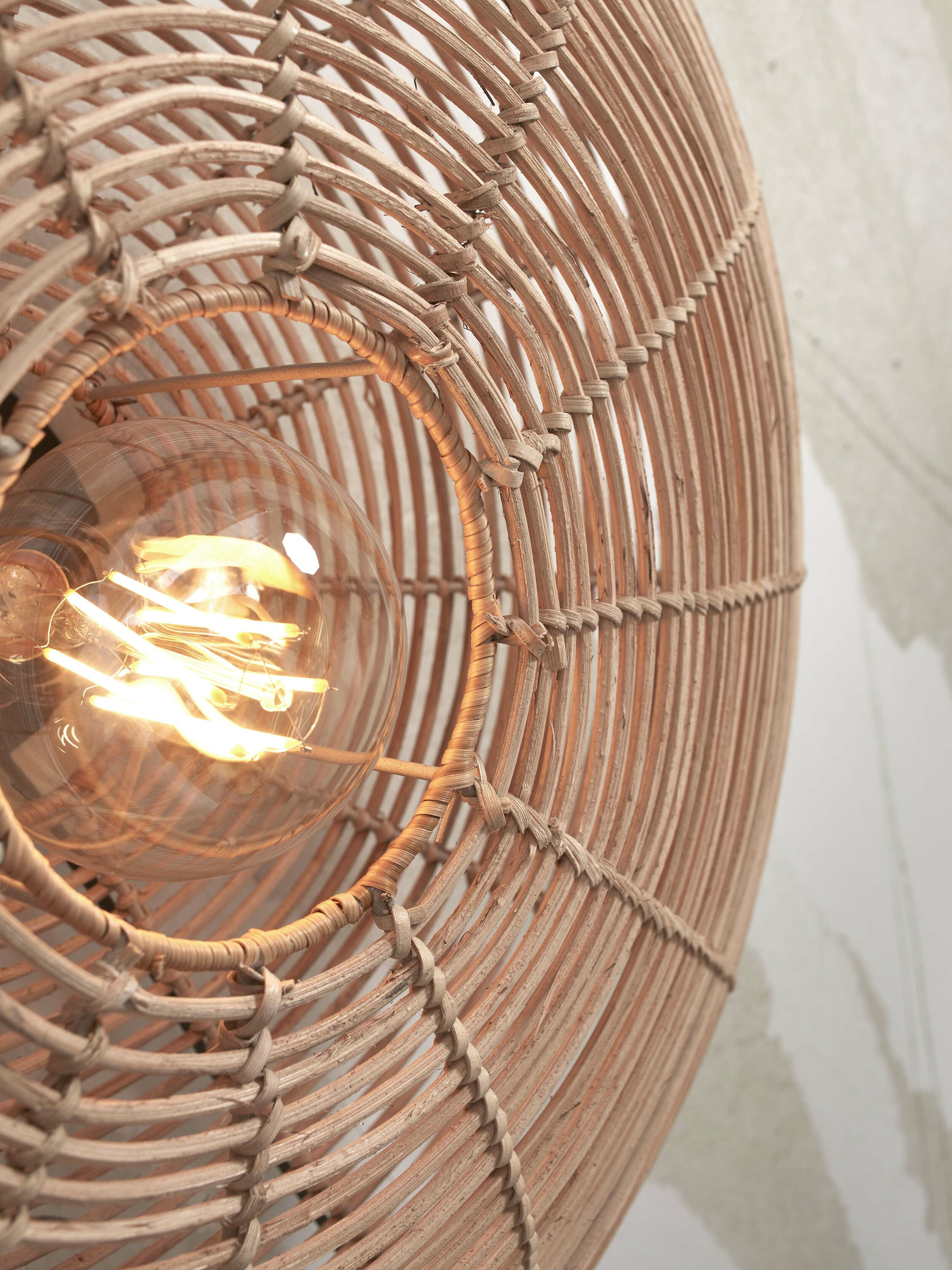 GOOD&MOJO Wandlamp 'Tanami' Rotan, 55cm, kleur Naturel