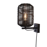 GOOD&MOJO Wandlamp 'Tanami' Rotan, 18cm, kleur Zwart