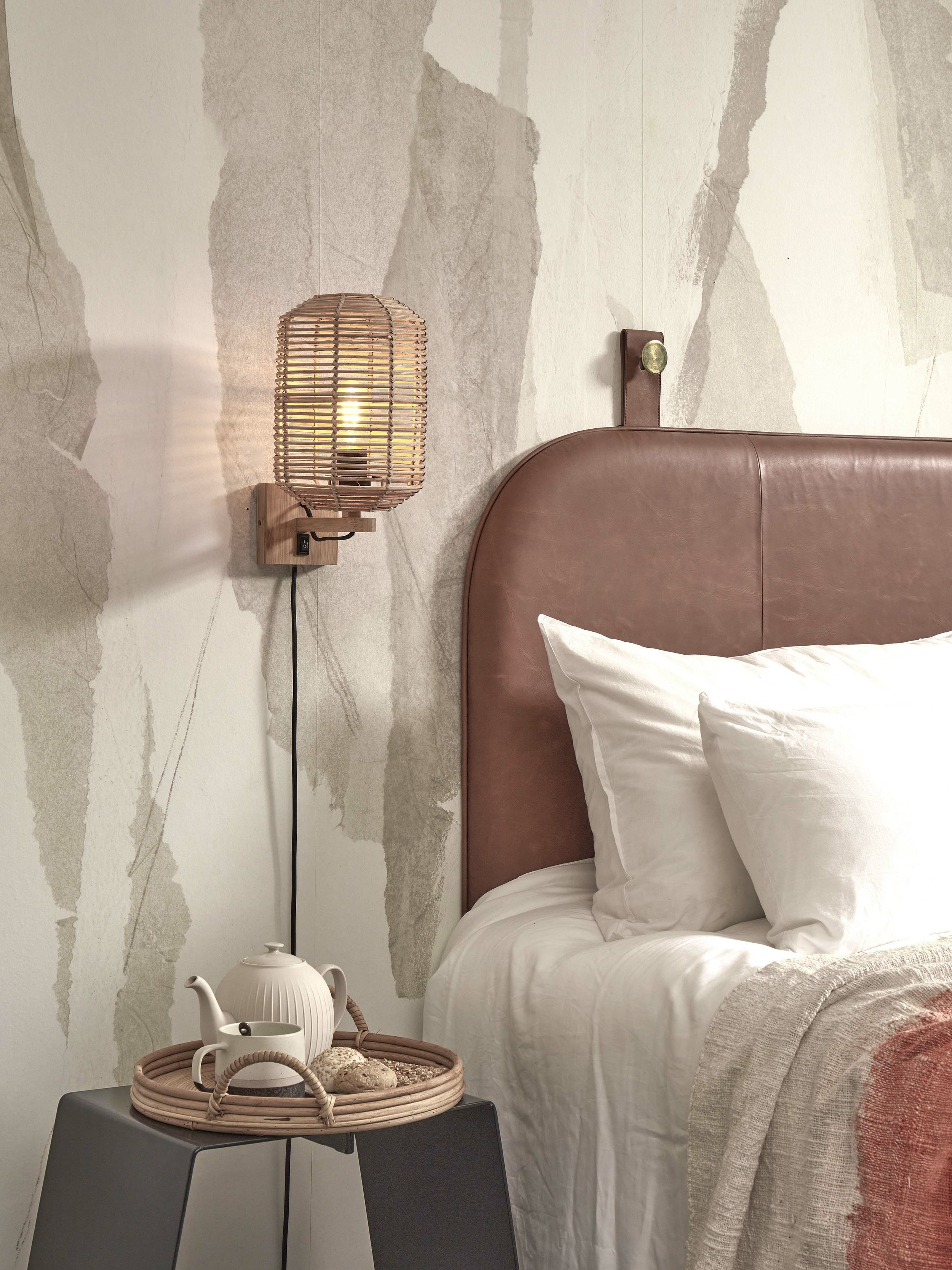 GOOD&MOJO Wandlamp 'Tanami' Rotan, 18cm, kleur Naturel