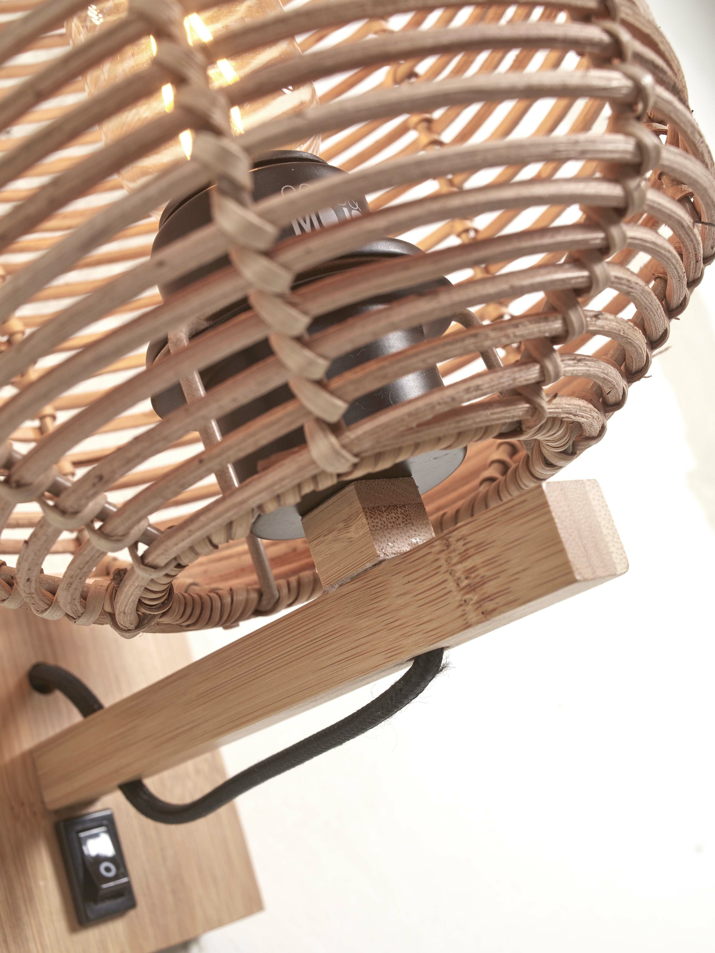 GOOD&MOJO Wandlamp 'Tanami' Rotan, 18cm, kleur Naturel