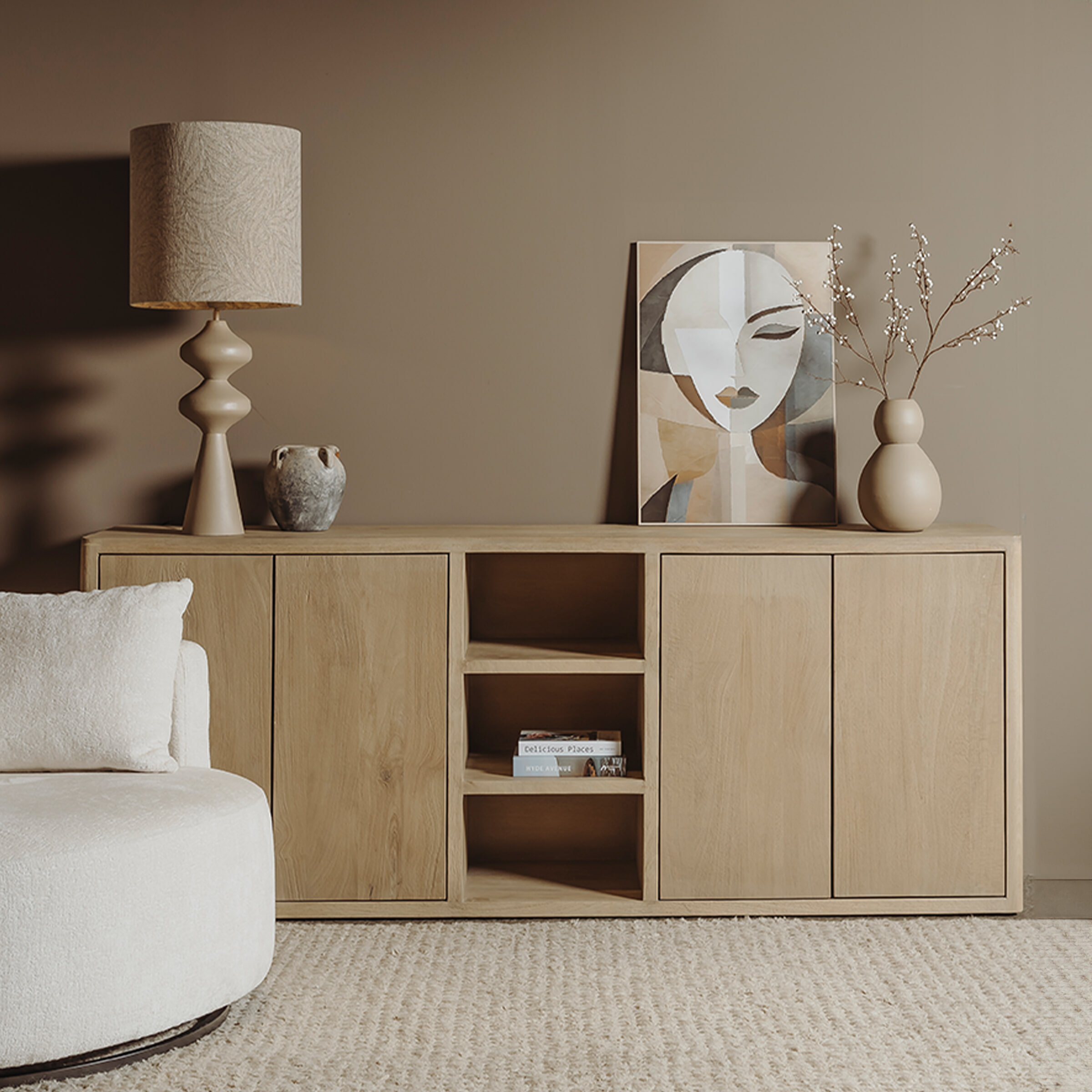 Tower Living Dressoir 'Tenna' Mangohout, 220cm