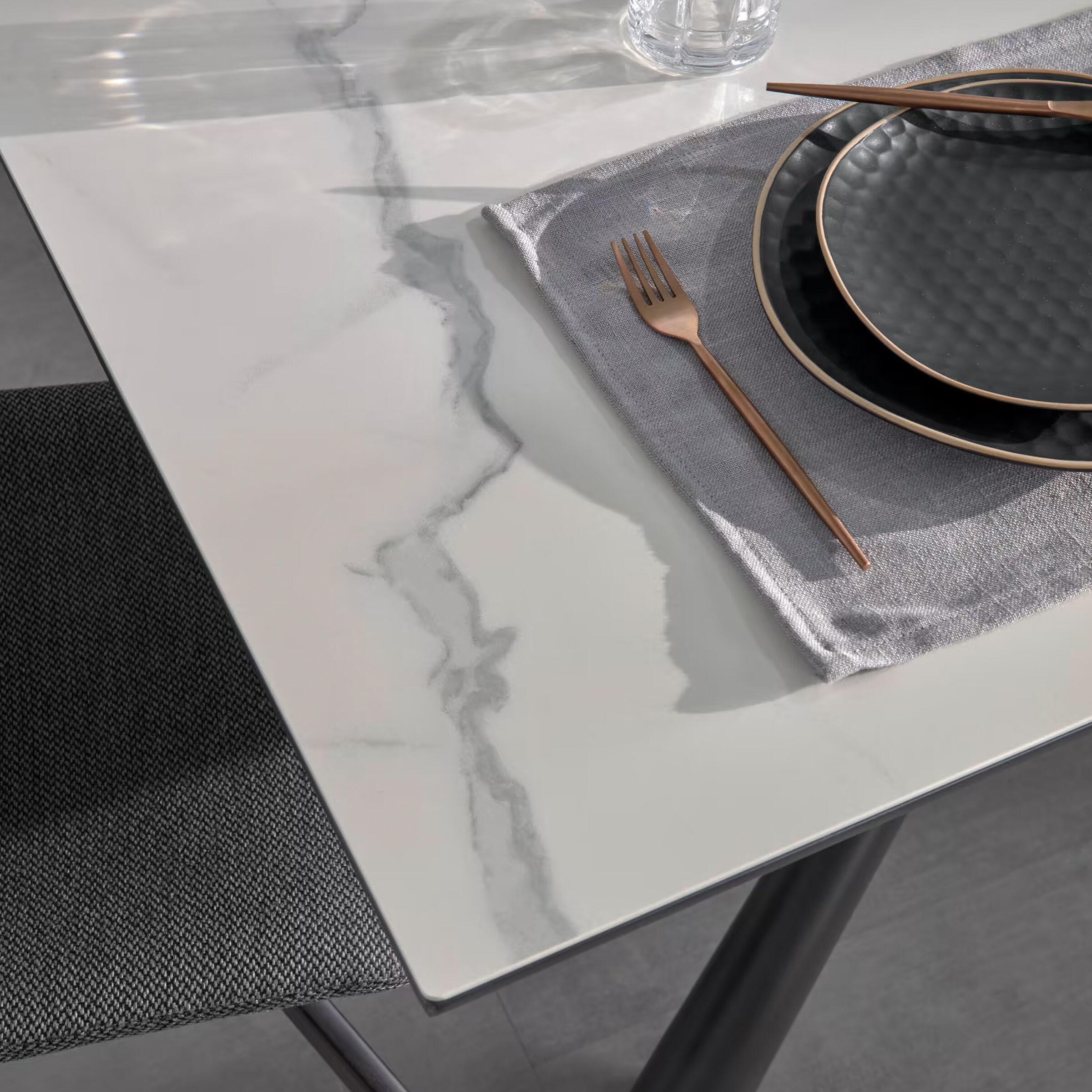 Kave Home Uitschuifbare Eettafel 'Theone' Keramiek met marmerlook, 160-210 x 90cm