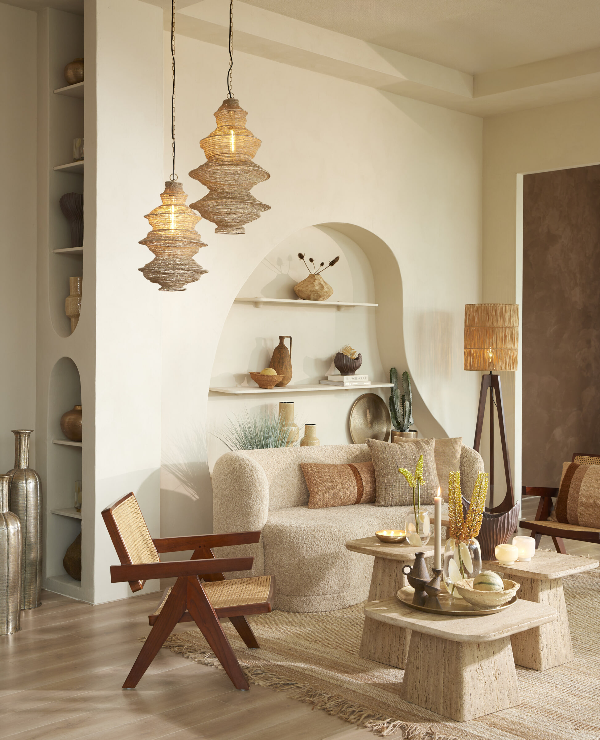 Light & Living Hanglamp 'Nakisha' 55cm, kleur Zand