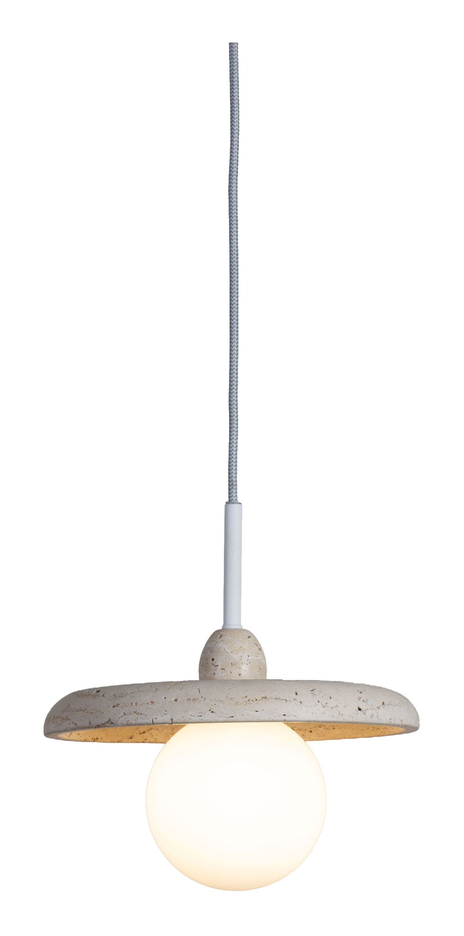 its about RoMi Hanglamp Tivoli Travertin & Glas, 1-lamps - Wit