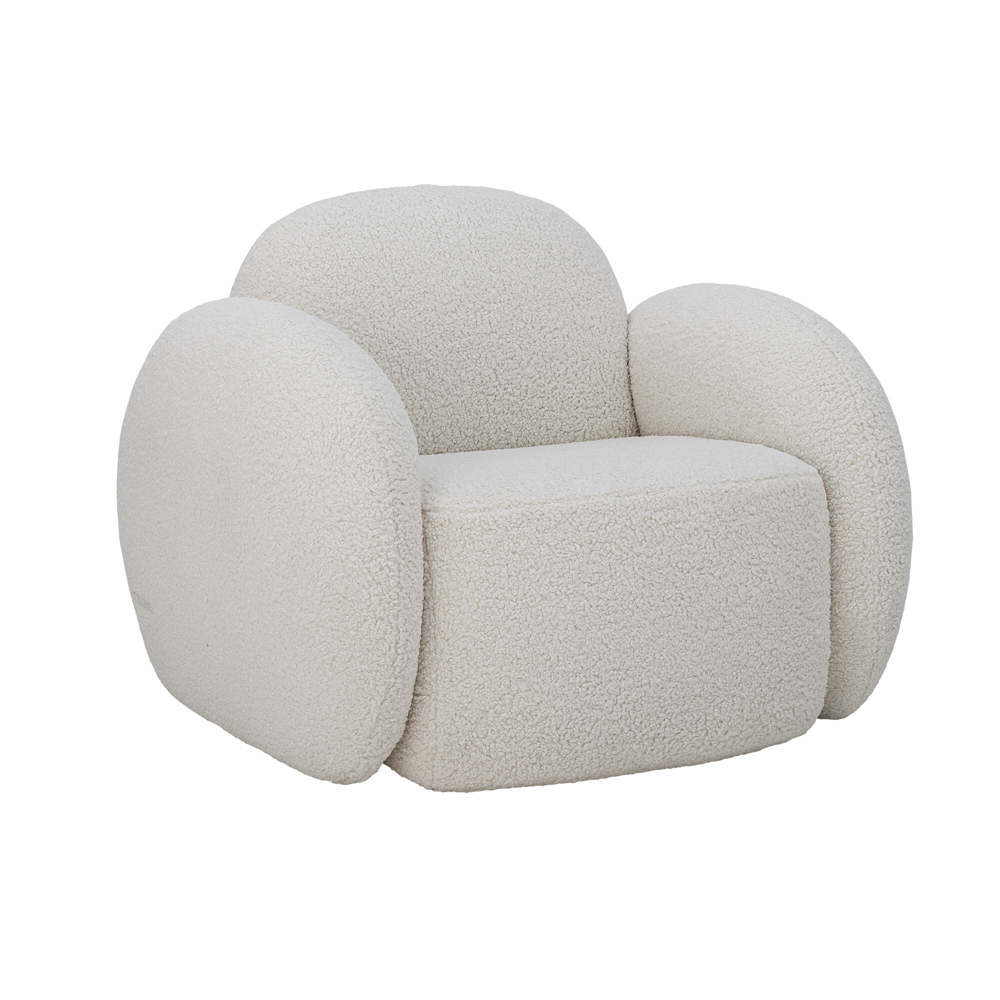 Bloomingville Fauteuil Zanno Teddy stof - Wit