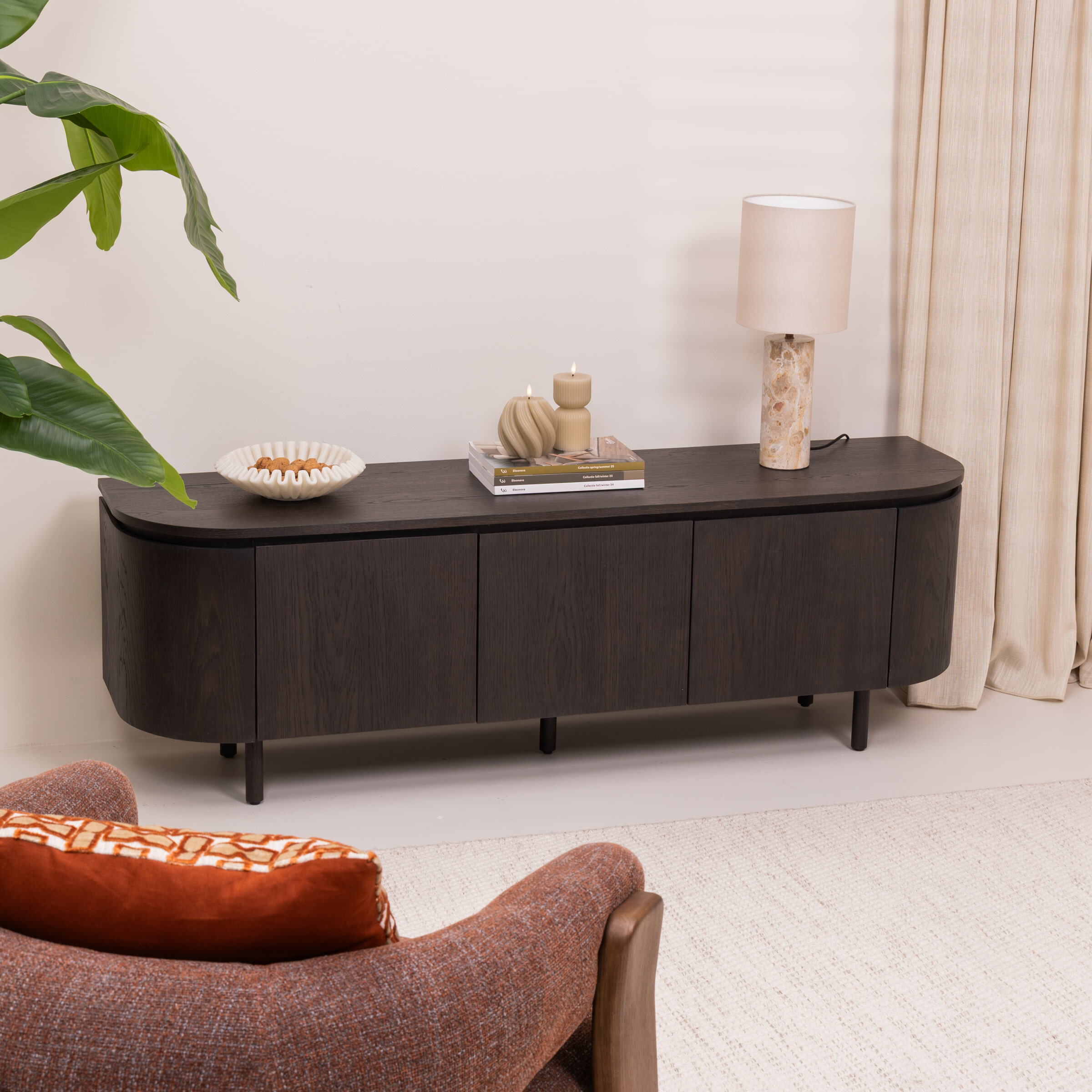 Livingfurn TV-meubel 'Tobago' Eiken, kleur Espresso