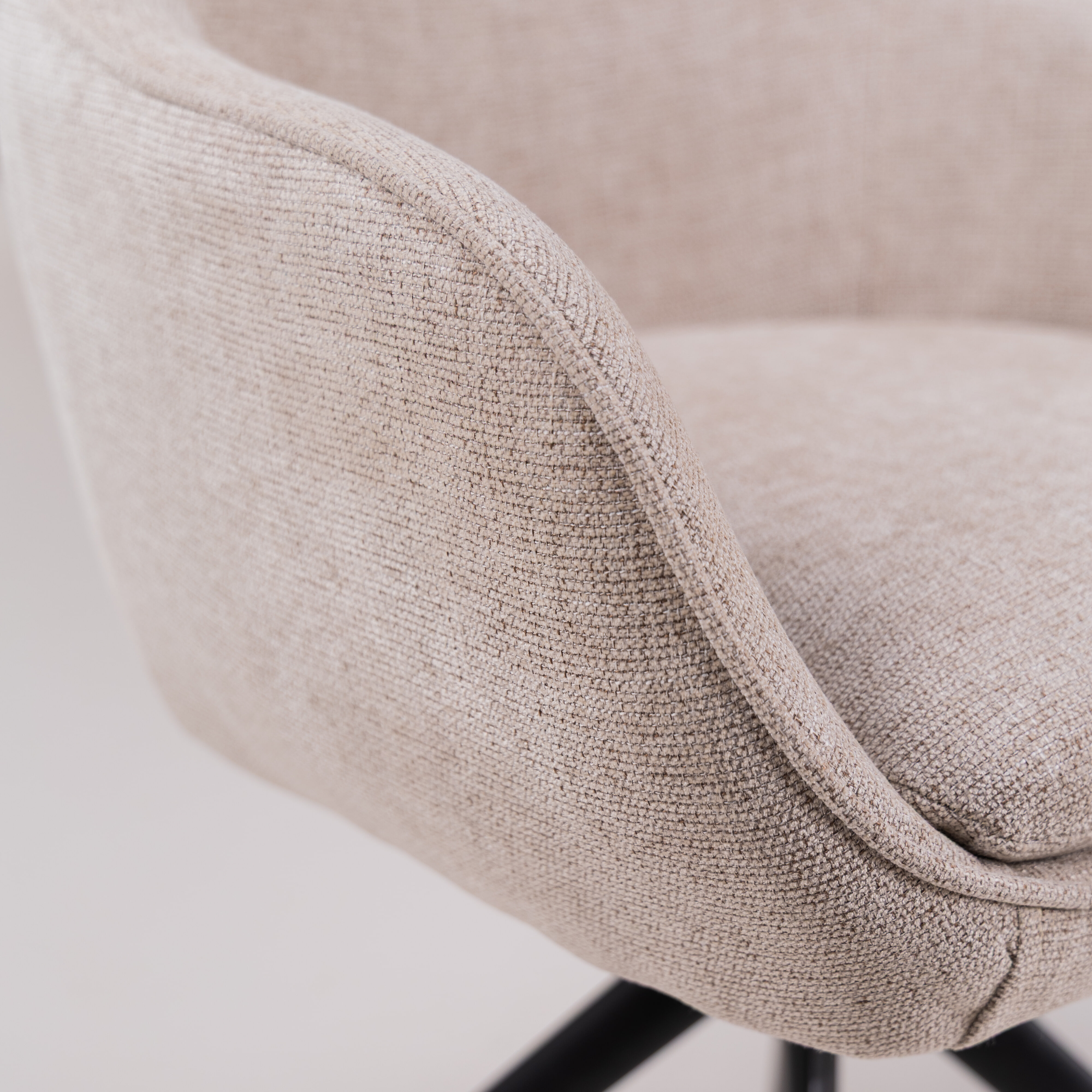 Sohome Draaibare Eetkamerstoel 'Toby' Stof met handgreep, kleur Beige