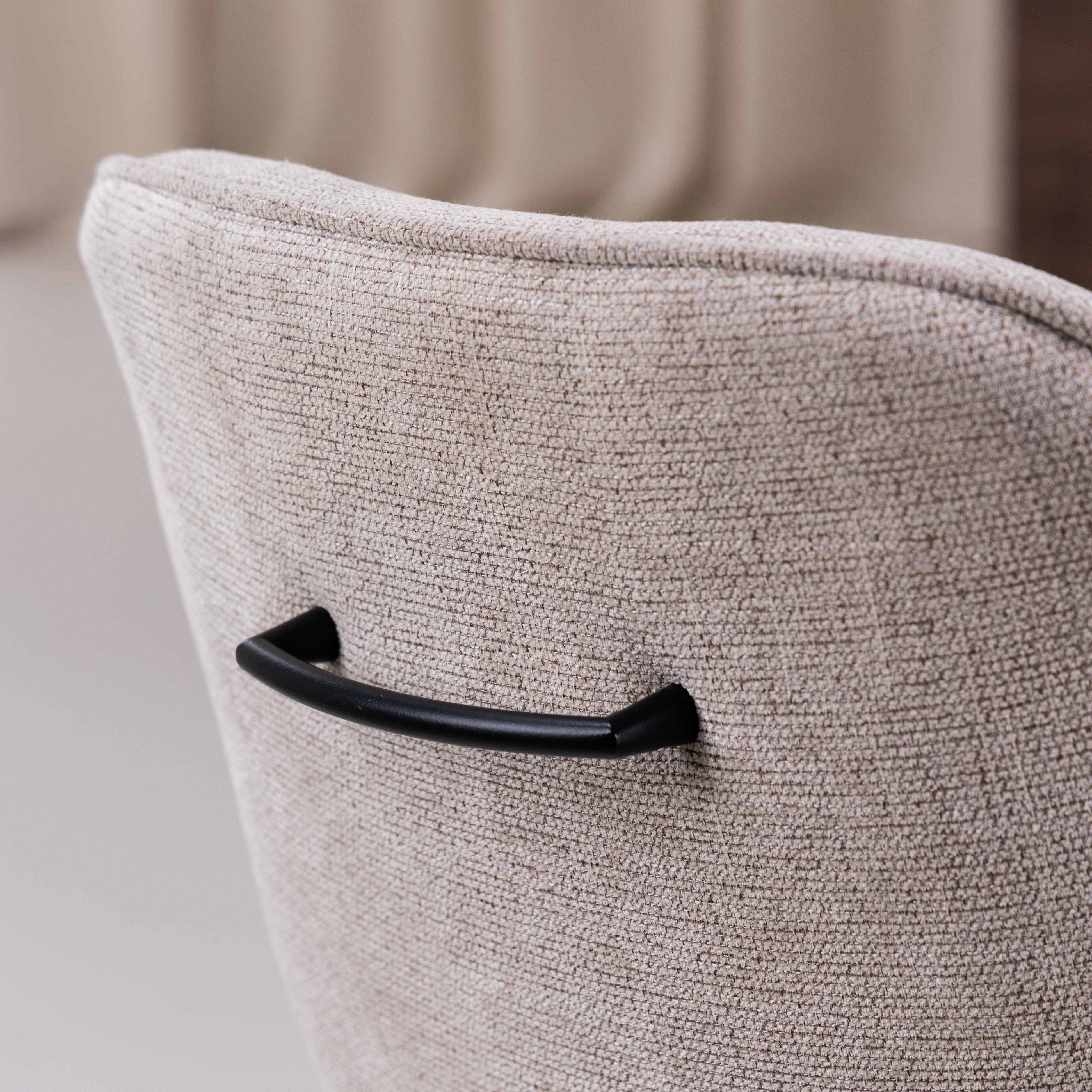 Sohome Draaibare Eetkamerstoel 'Toby' Stof met handgreep, kleur Beige
