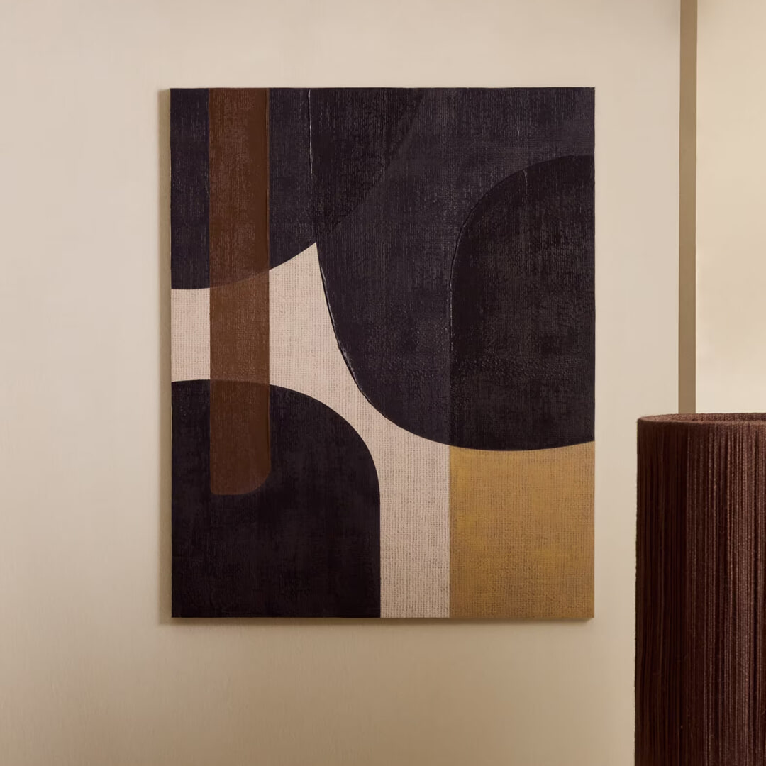Kave Home Schilderij Tonol 100 x 80cm - Zwart