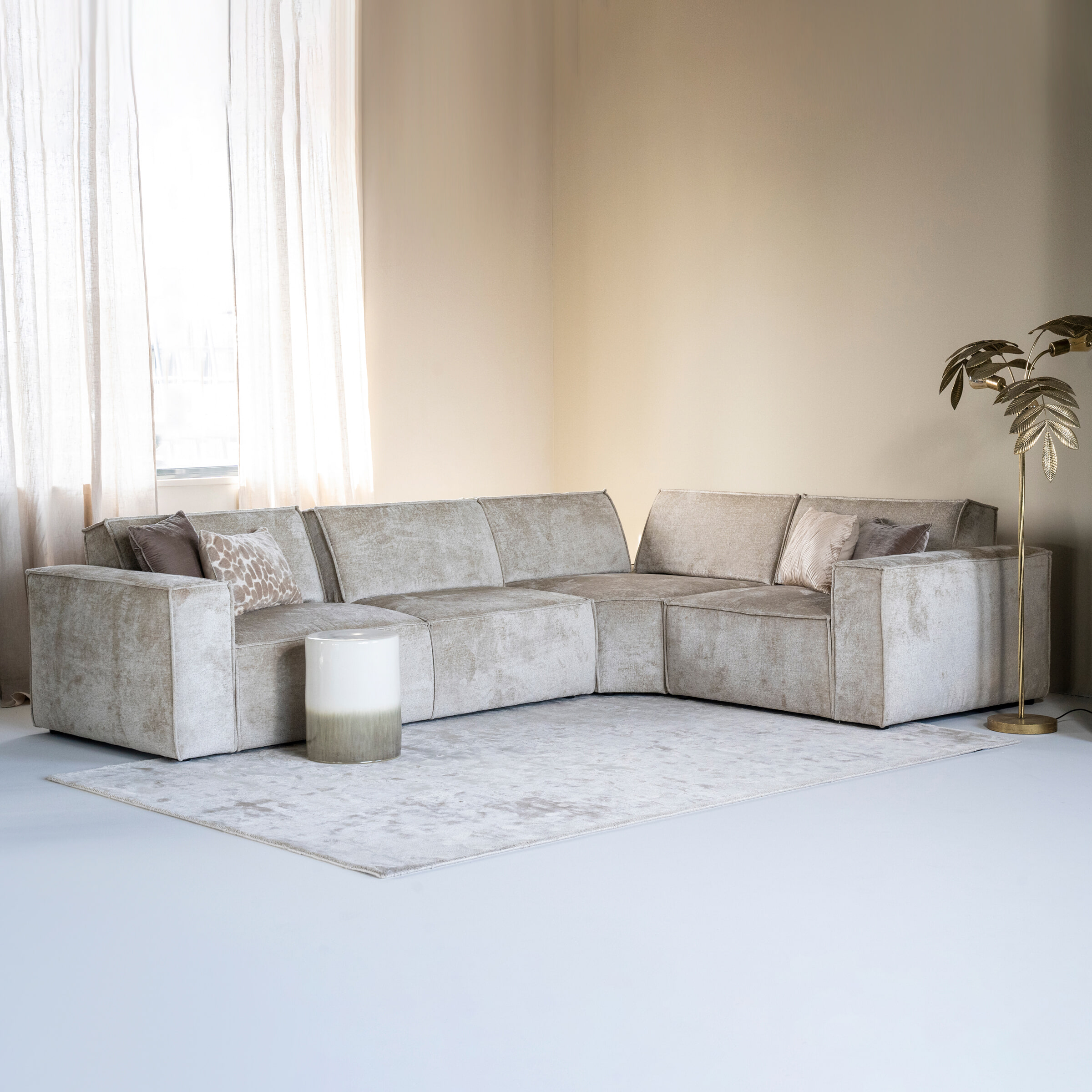 SEVN Hoekbank 'Tori' Rechts, 330cm, kleur Beige