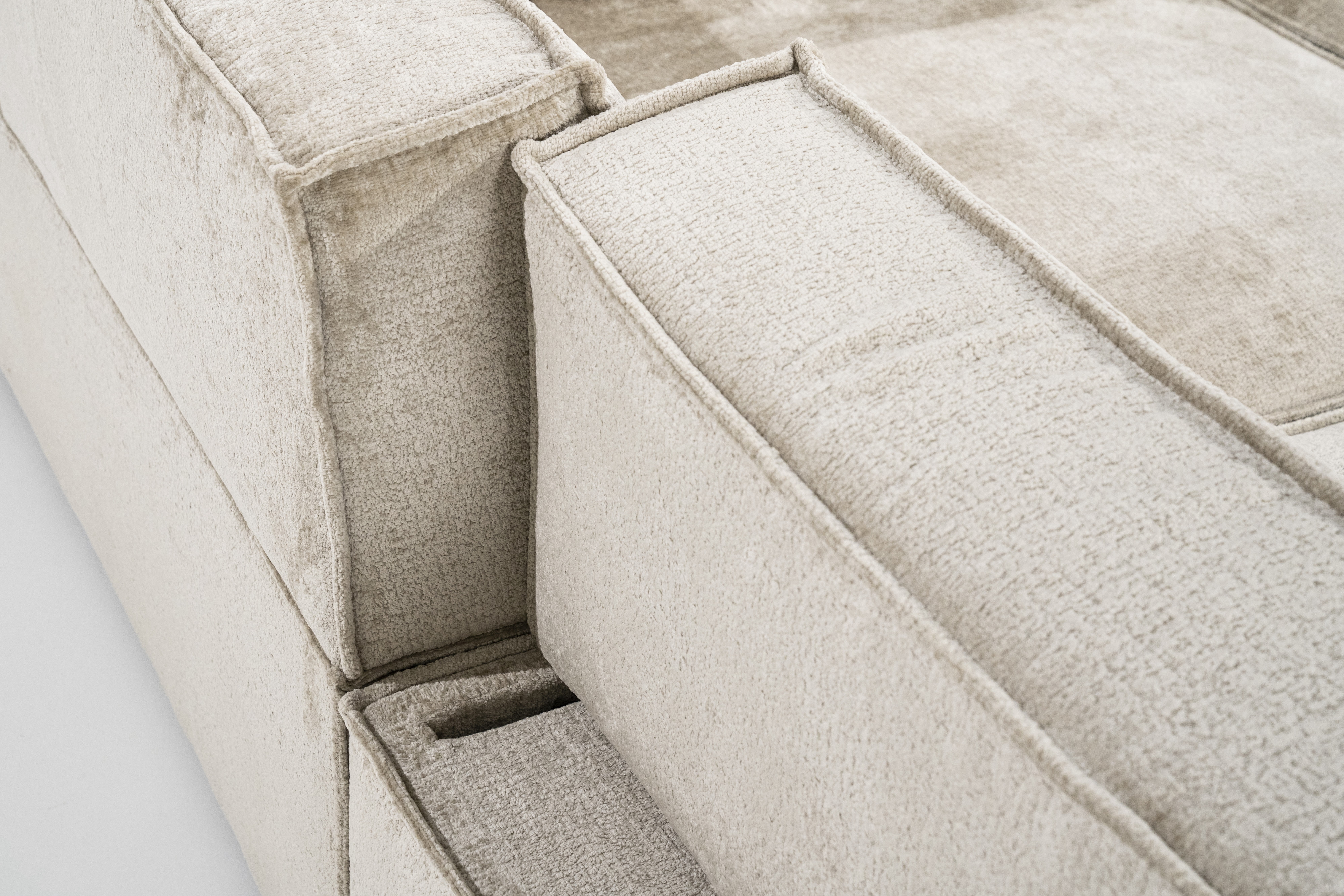 SEVN Hoekbank 'Tori' Rechts, 330cm, kleur Beige