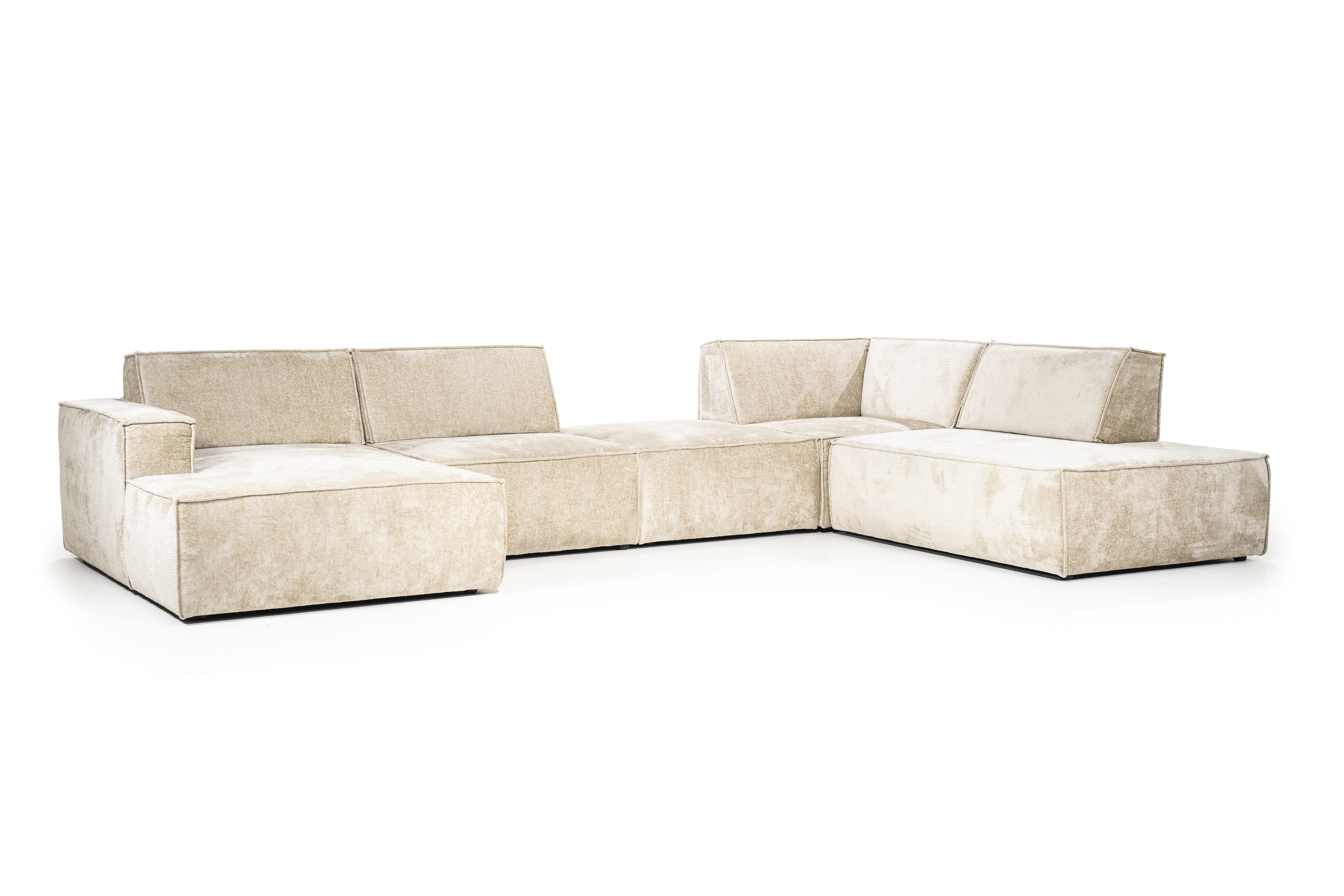 SEVN Hoekbank 'Tori' Rechts, 404cm, kleur Beige