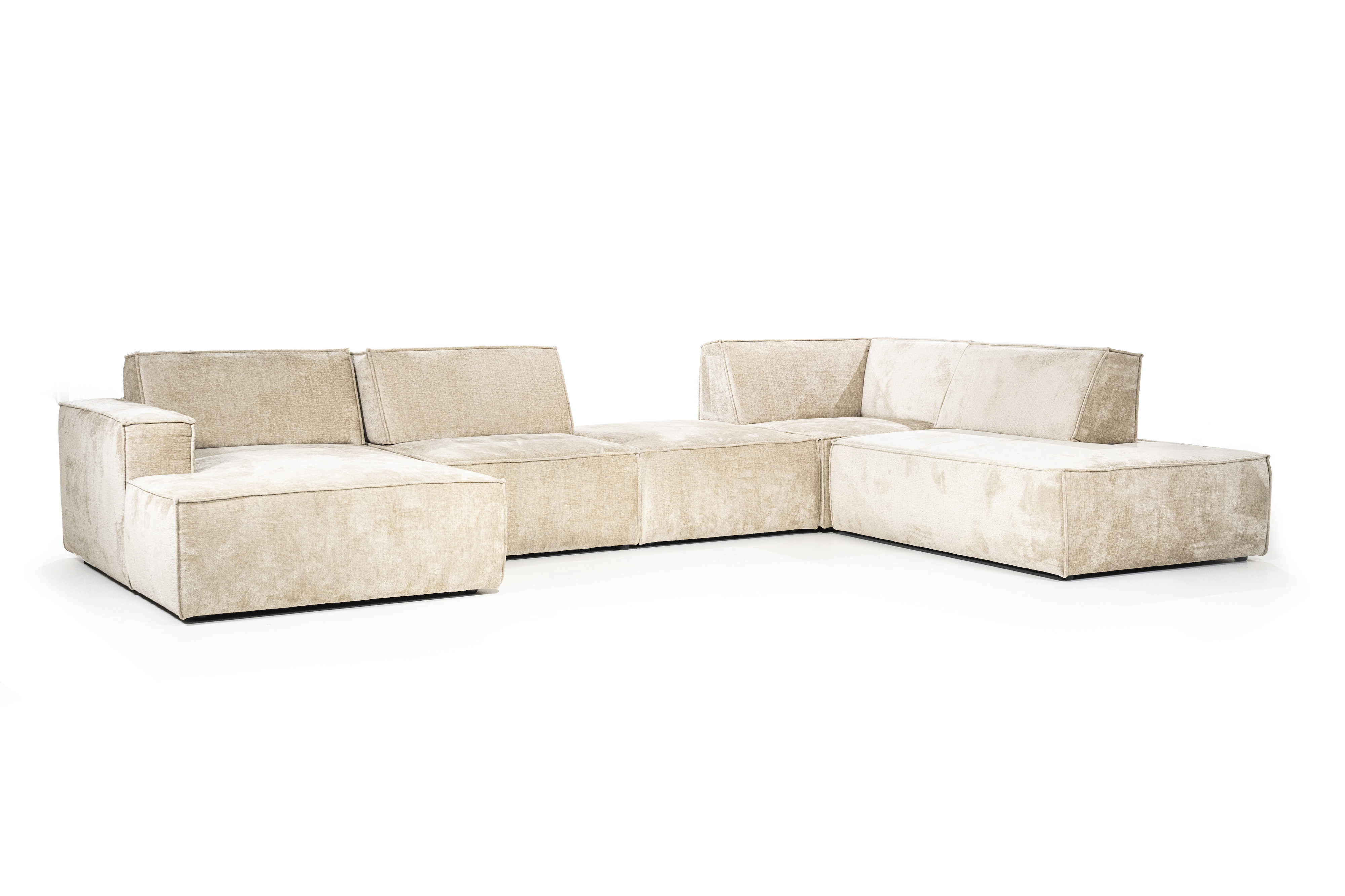 SEVN Hoekbank 'Tori' Rechts, 404cm, kleur Beige