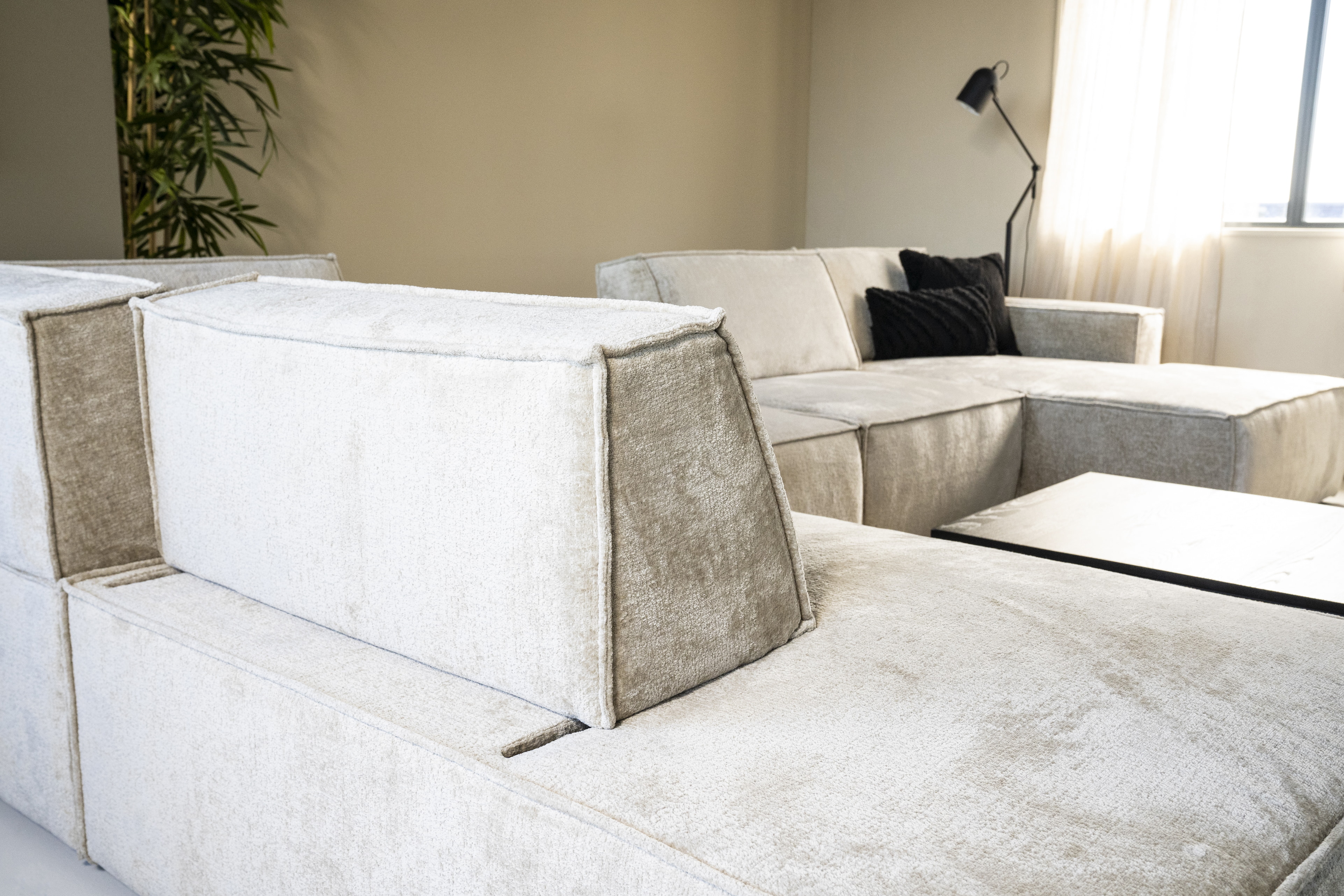 SEVN Hoekbank 'Tori' Links, 404cm, kleur Beige