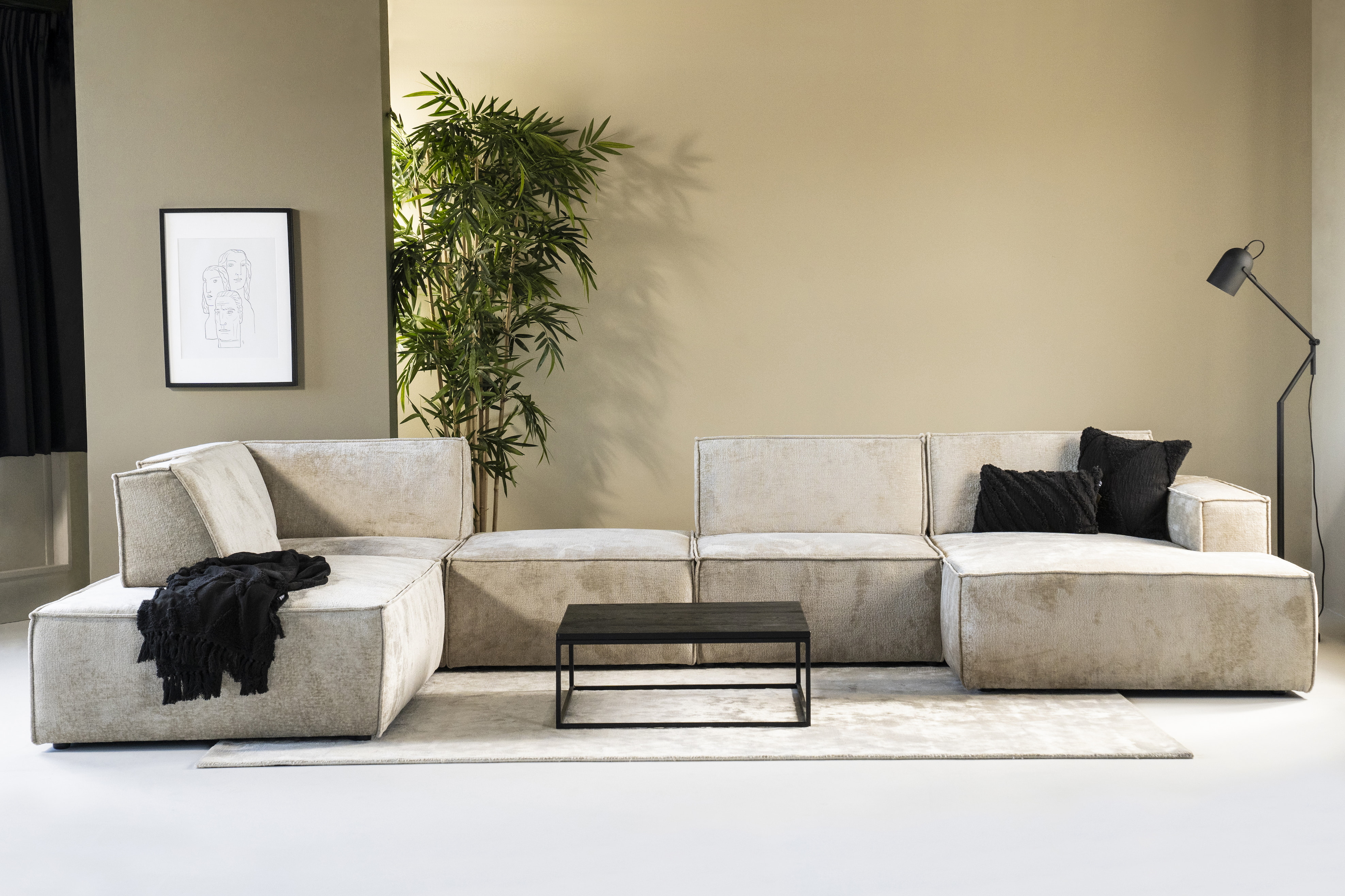 SEVN Hoekbank 'Tori' Links, 404cm, kleur Beige