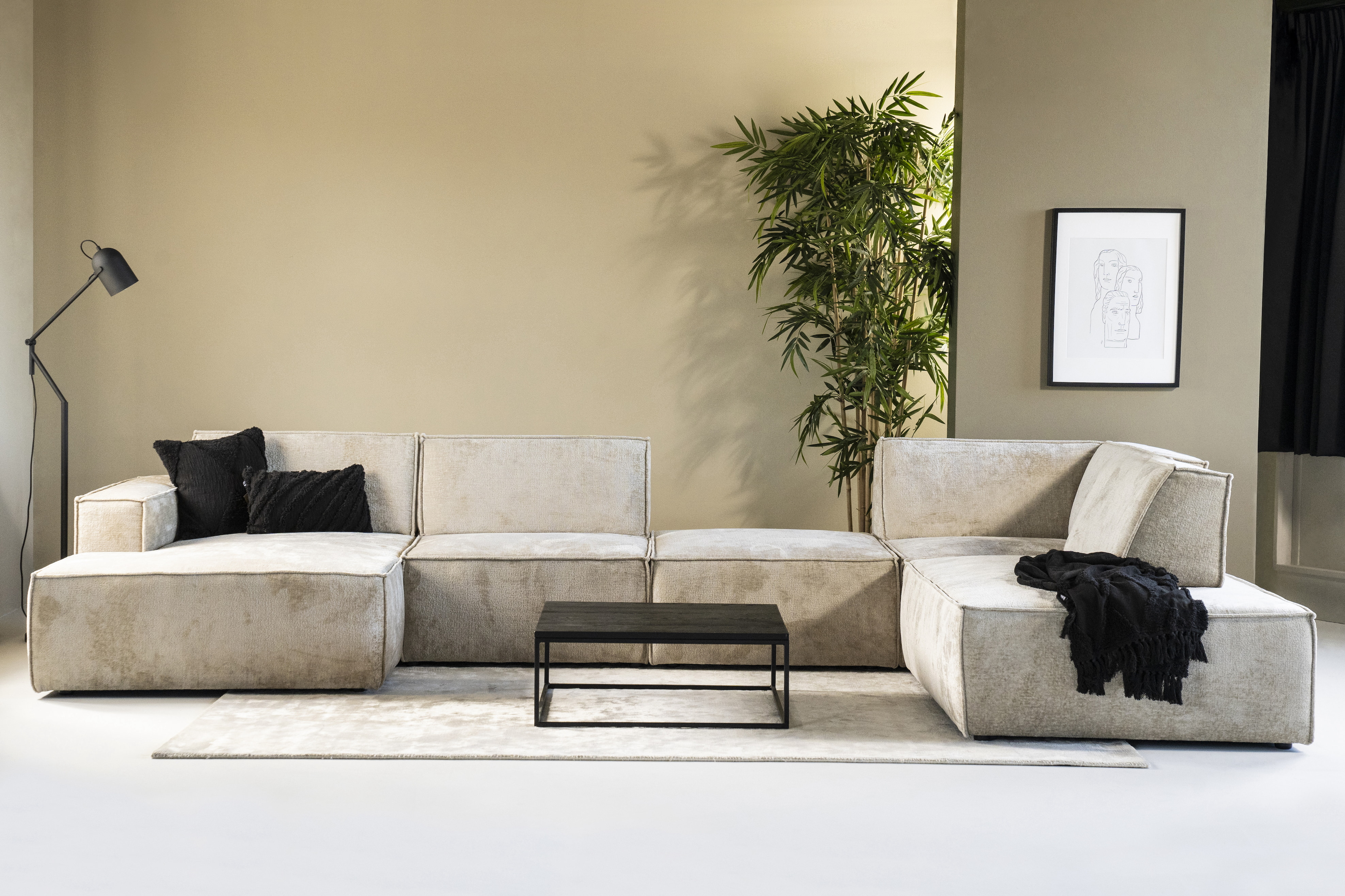 SEVN Hoekbank 'Tori' Rechts, 404cm, kleur Beige