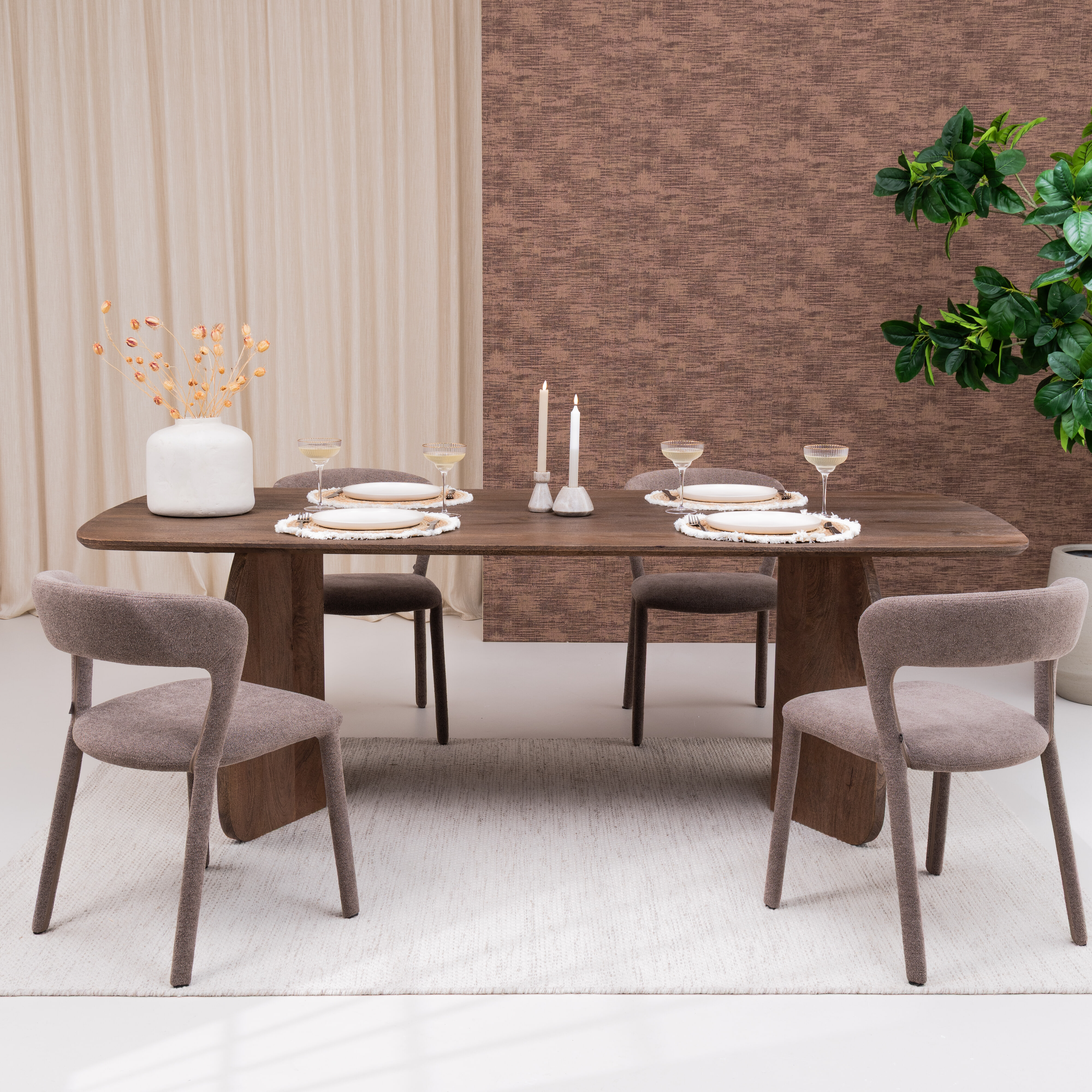 Brix Deens Ovale Eettafel 'Trevor' Mangohout, 220 x 105cm