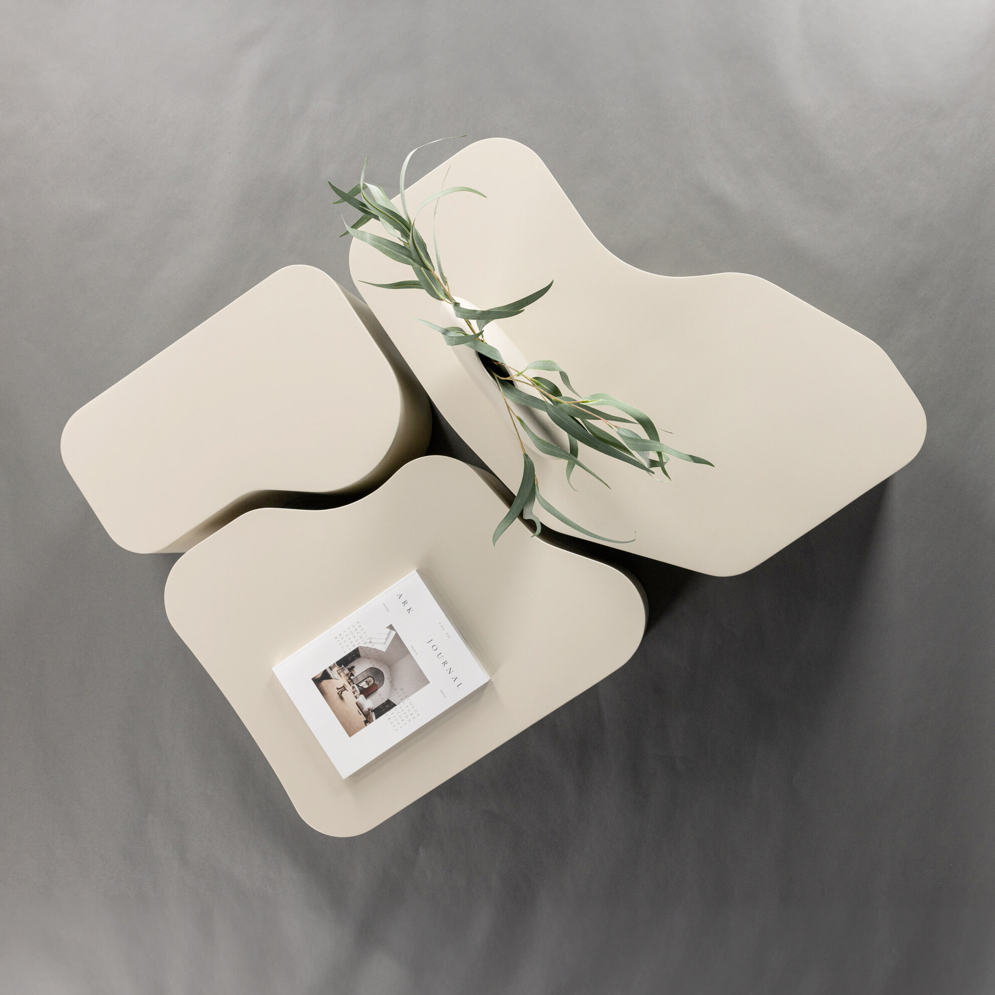 Nohr Organische Salontafel 'Tri' Set van 3 stuks, kleur Beige