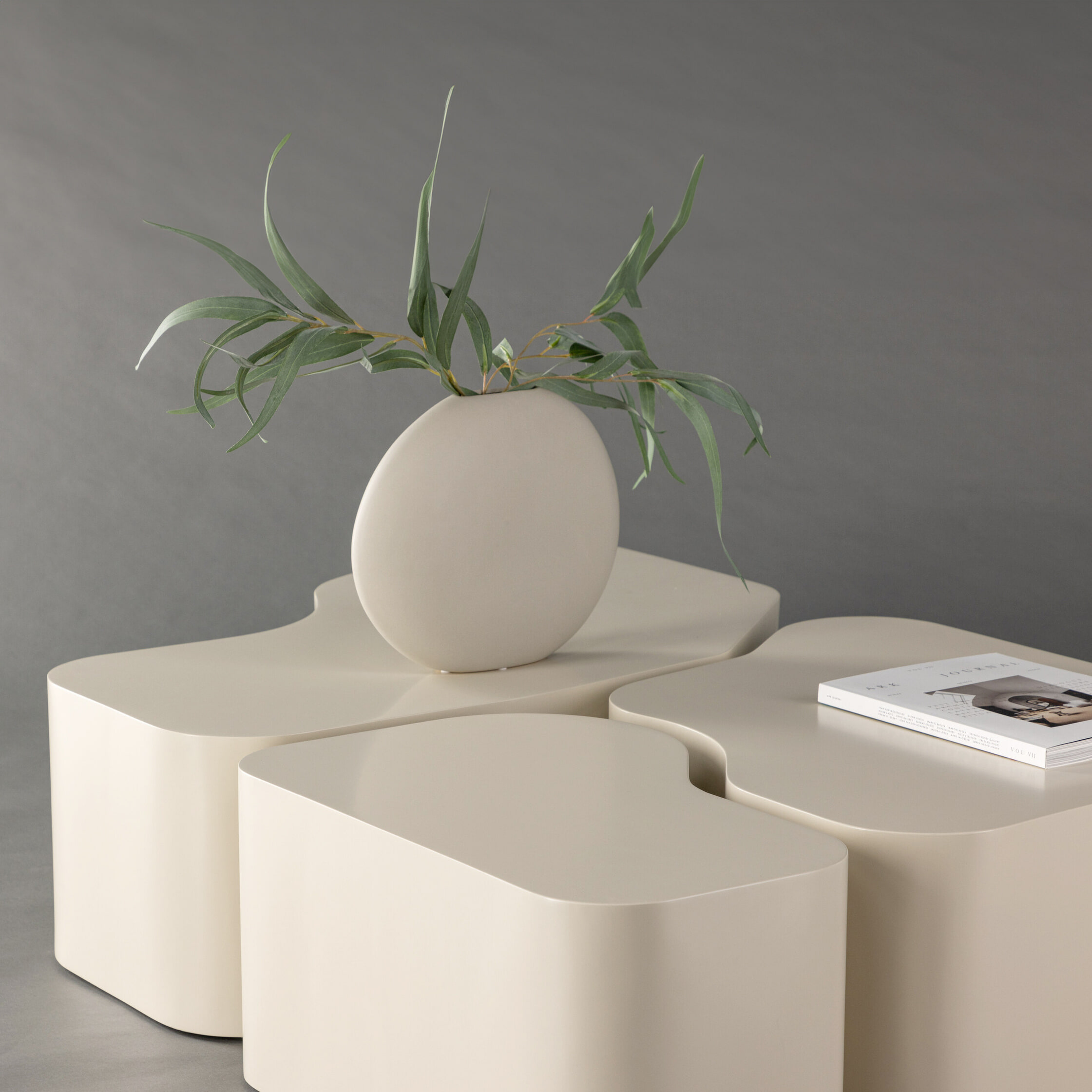 Nohr Organische Salontafel 'Tri' Set van 3 stuks, kleur Beige