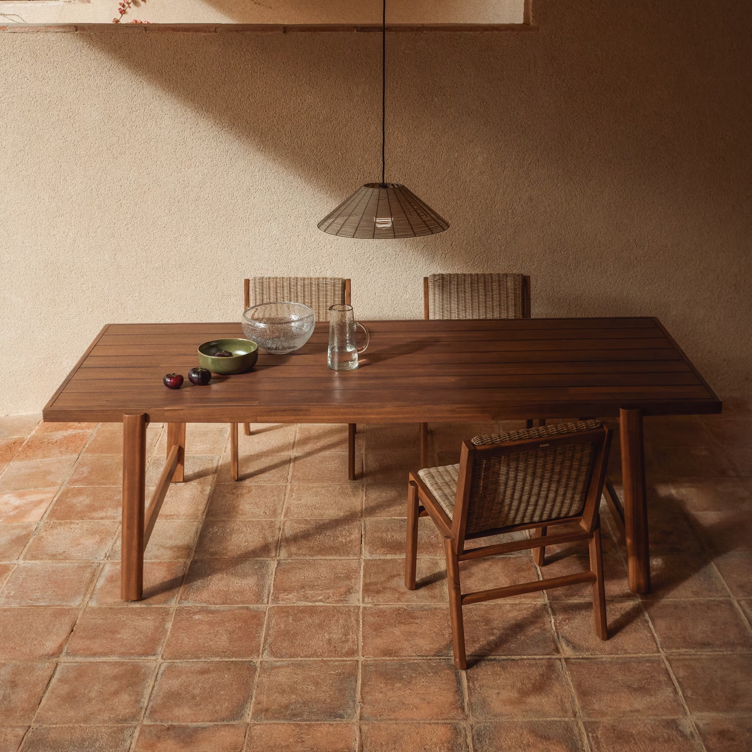 Kave Home Tuintafel Itani Acaciahout, 240 x 100cm - Bruin