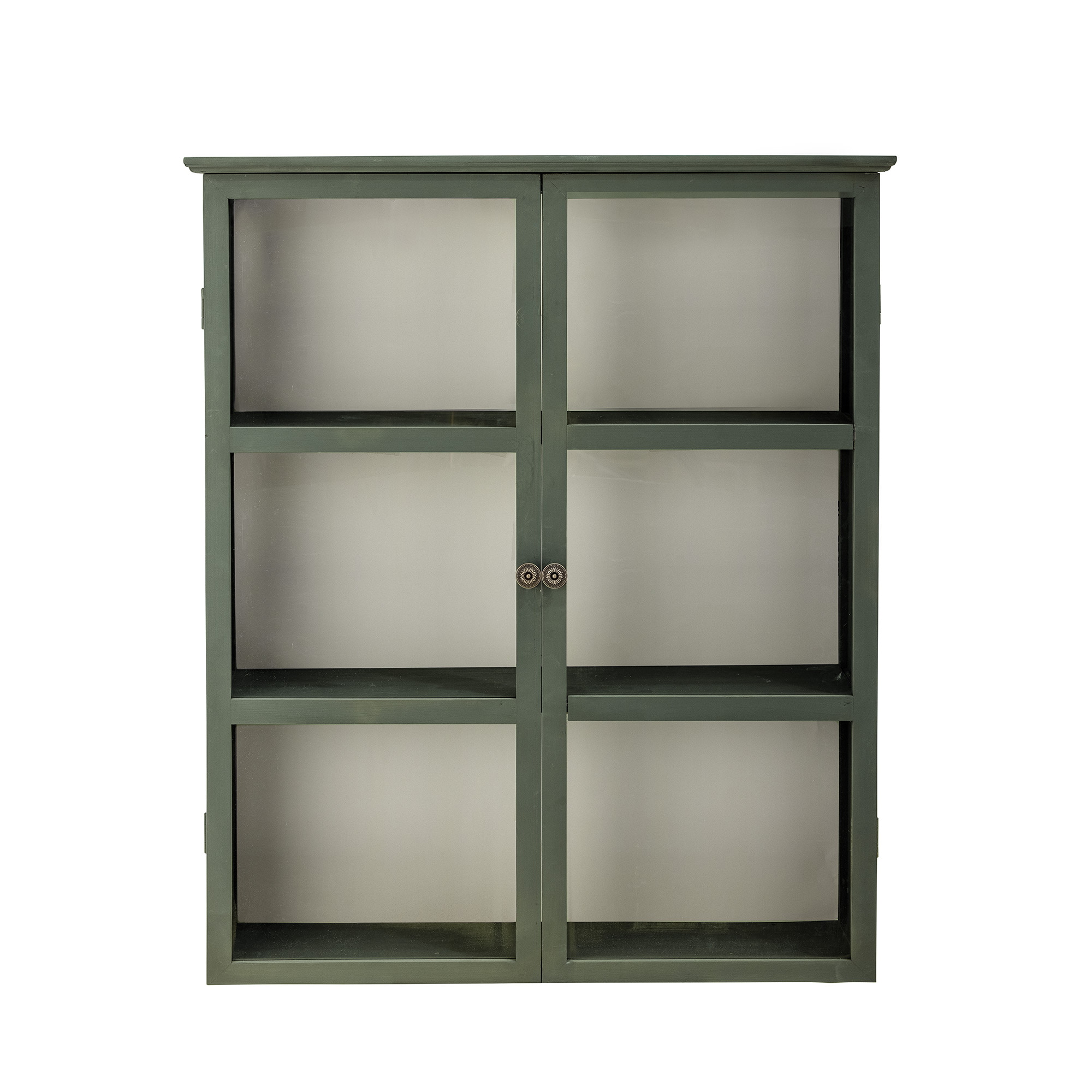 Bloomingville Vitrinekast Tone Hout en glas, 100 x 85cm - Grijs