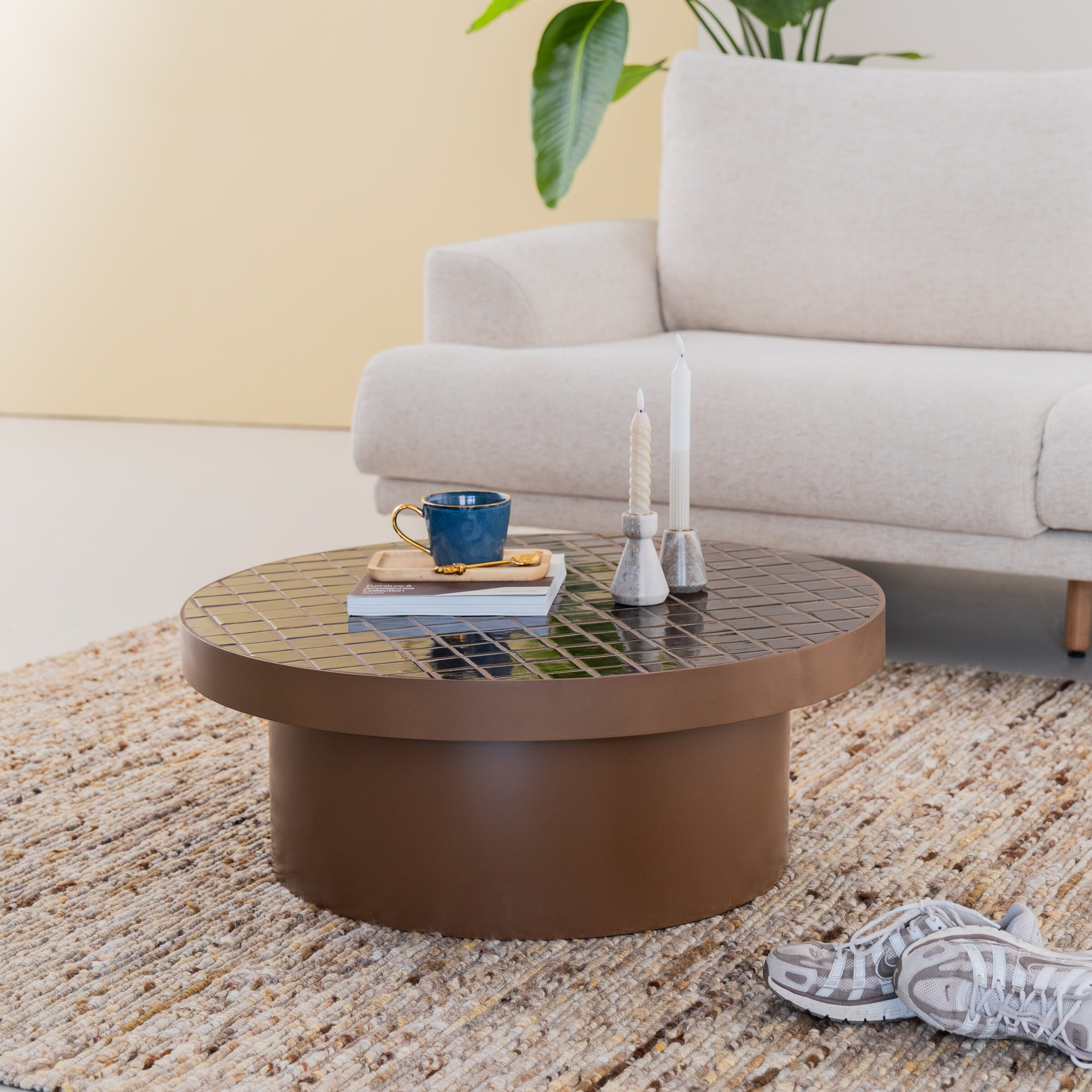 Brix Ronde Salontafel Tylo Keramiek, 80cm - Bruin
