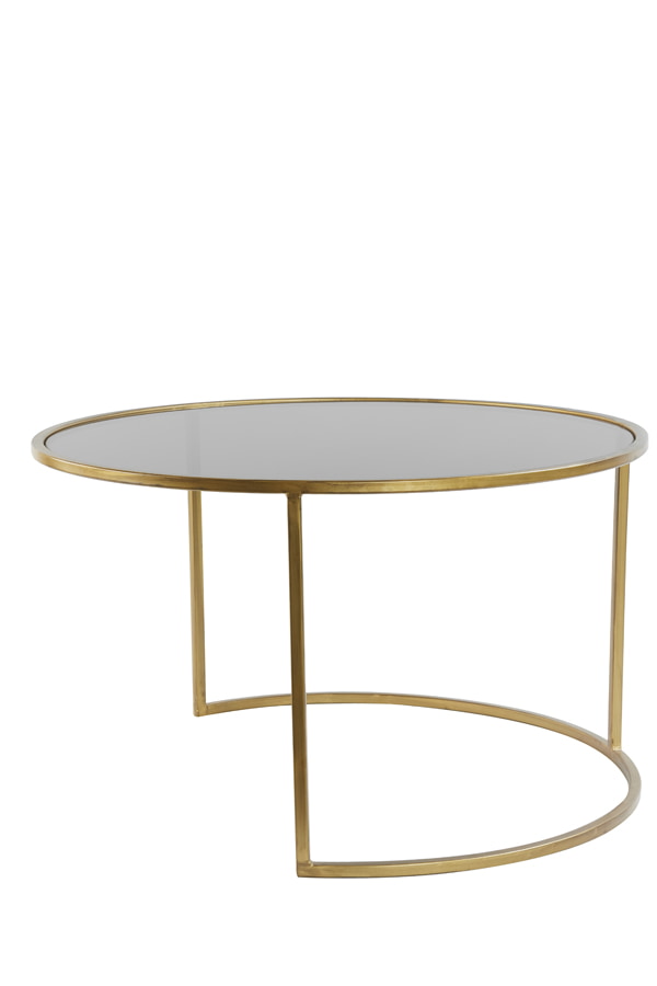 Light & Living Salontafel 'Duarte' Set van 2 stuks, kleur Goud/Smoke