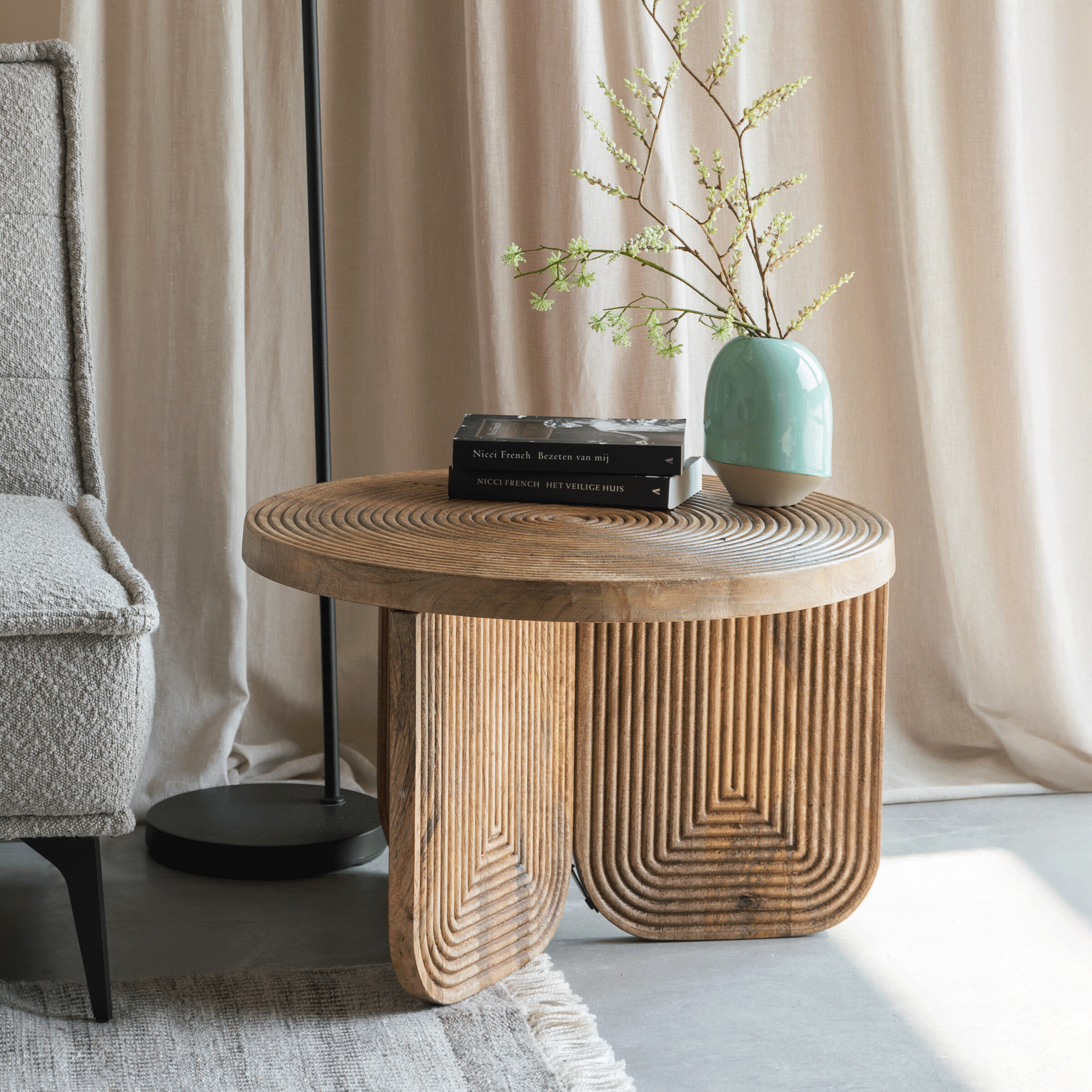 ZILT Ronde Salontafel Kang Mangohout, 60cm - Bruin