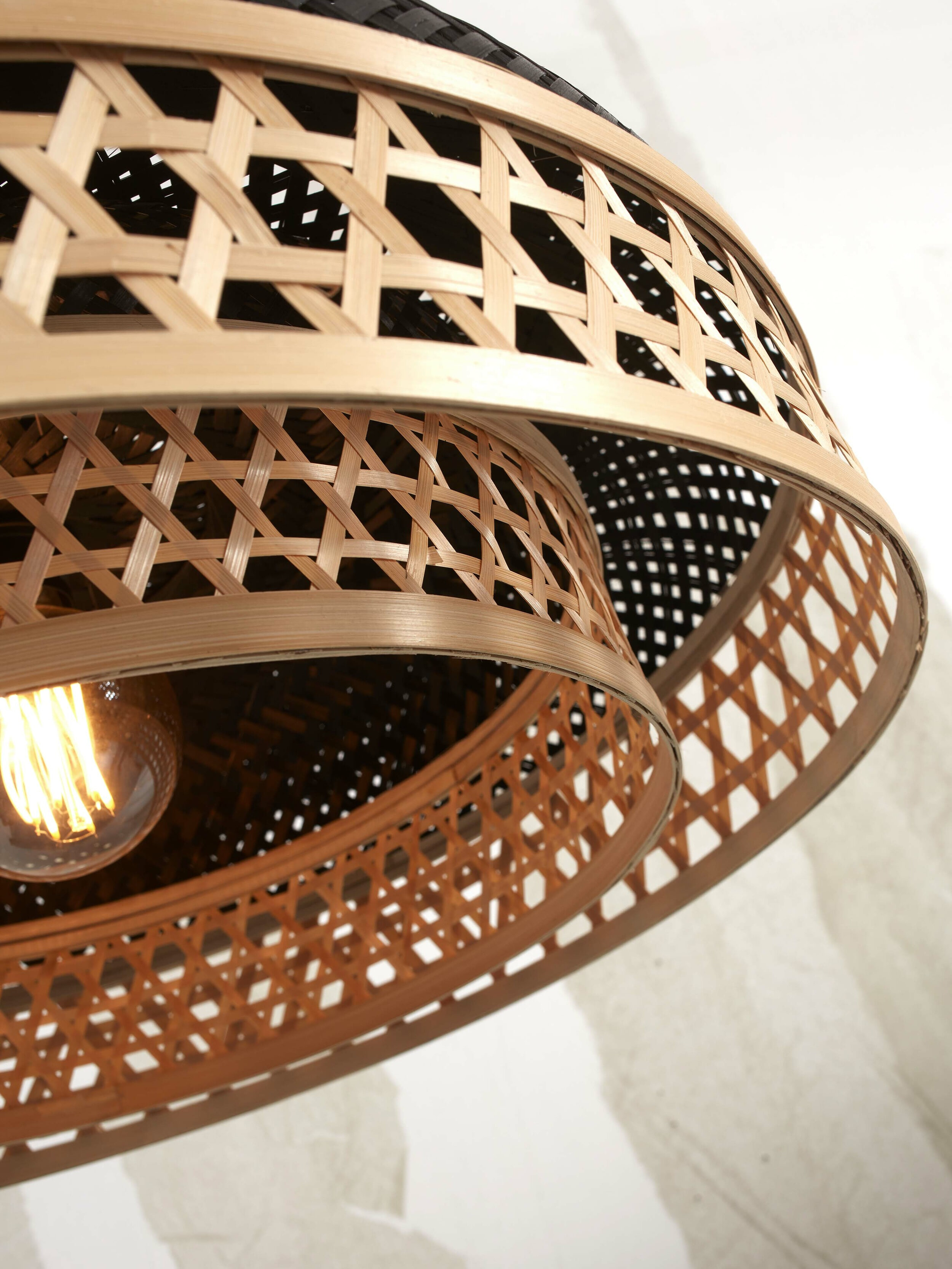 GOOD&MOJO Hanglamp 'Ubud' Bamboe, 60cm, kleur Zwart/Naturel