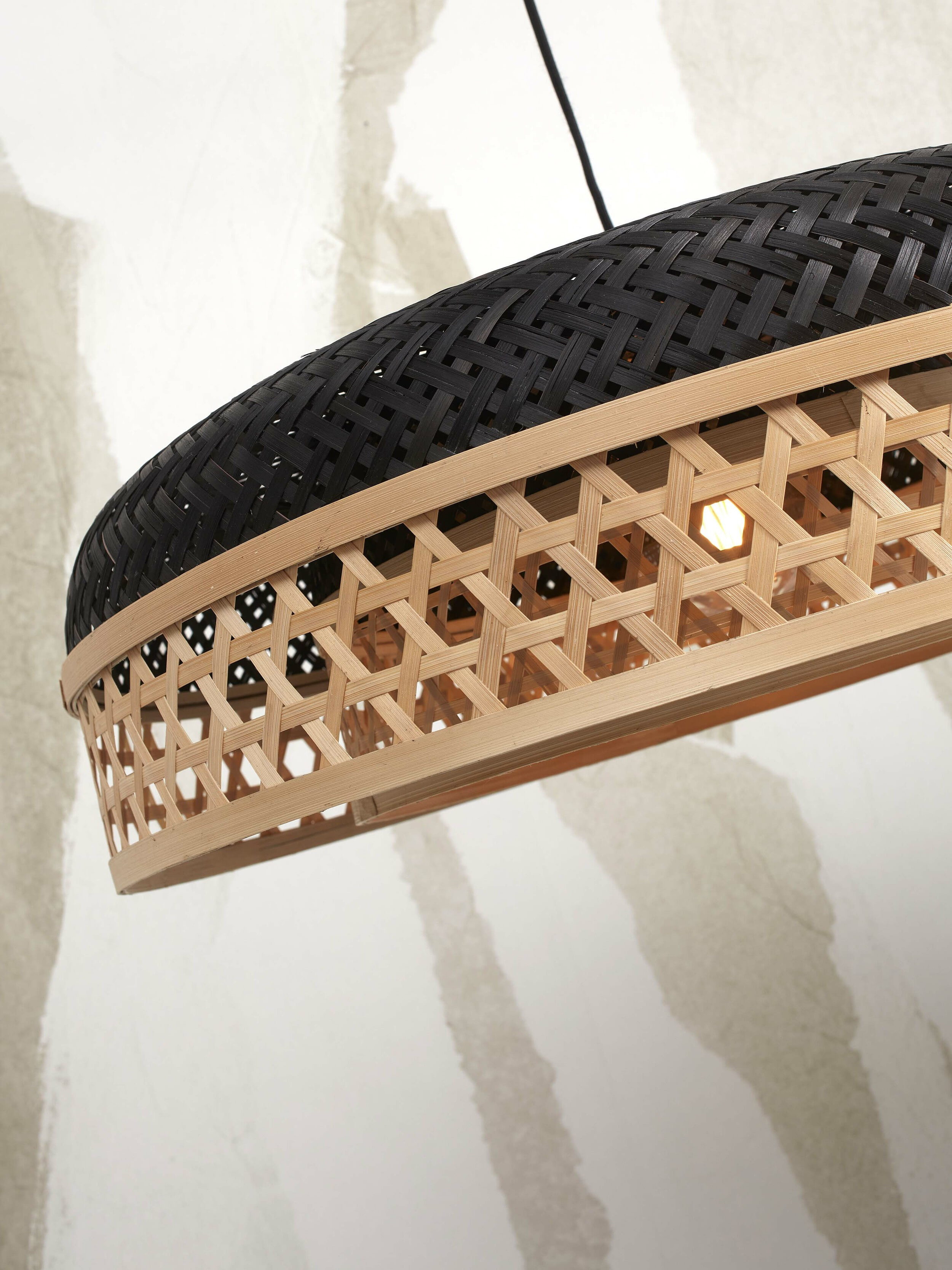 GOOD&MOJO Hanglamp 'Ubud' Bamboe, 60cm, kleur Zwart/Naturel