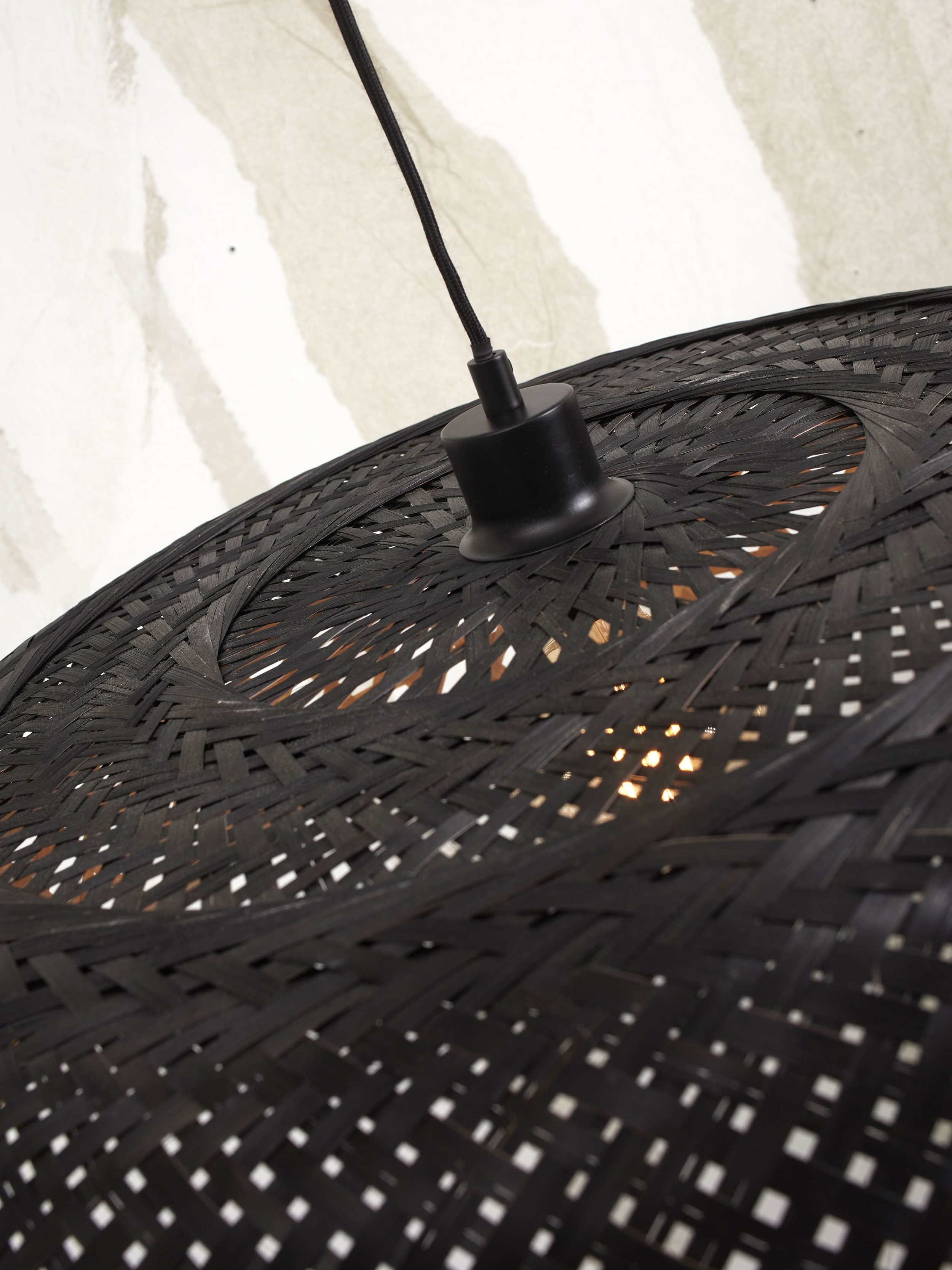 GOOD&MOJO Hanglamp 'Ubud' 2-lamps, Bamboe, kleur Zwart/Naturel