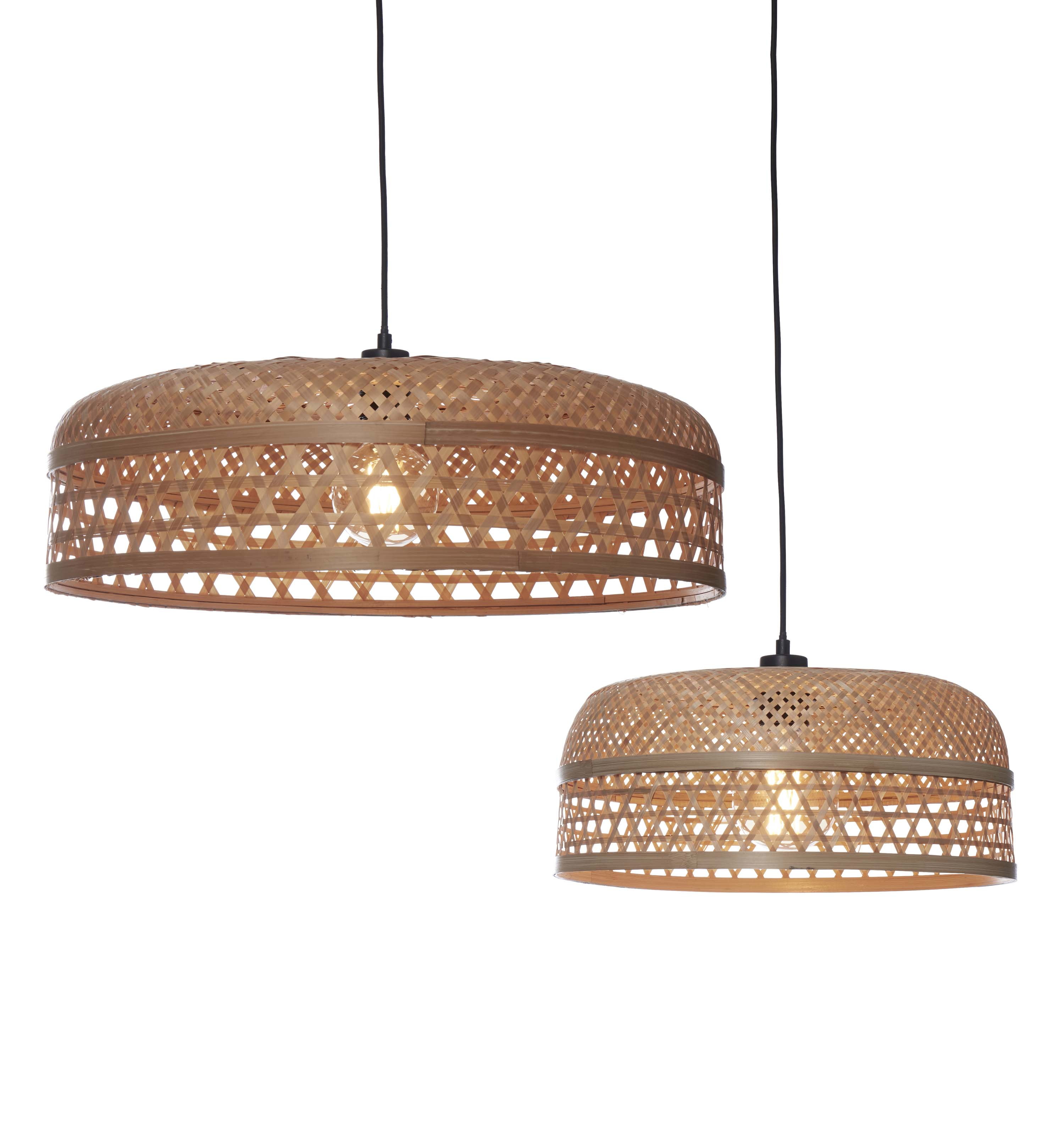 GOOD&MOJO Hanglamp 'Ubud' 2-lamps, Bamboe, kleur Naturel