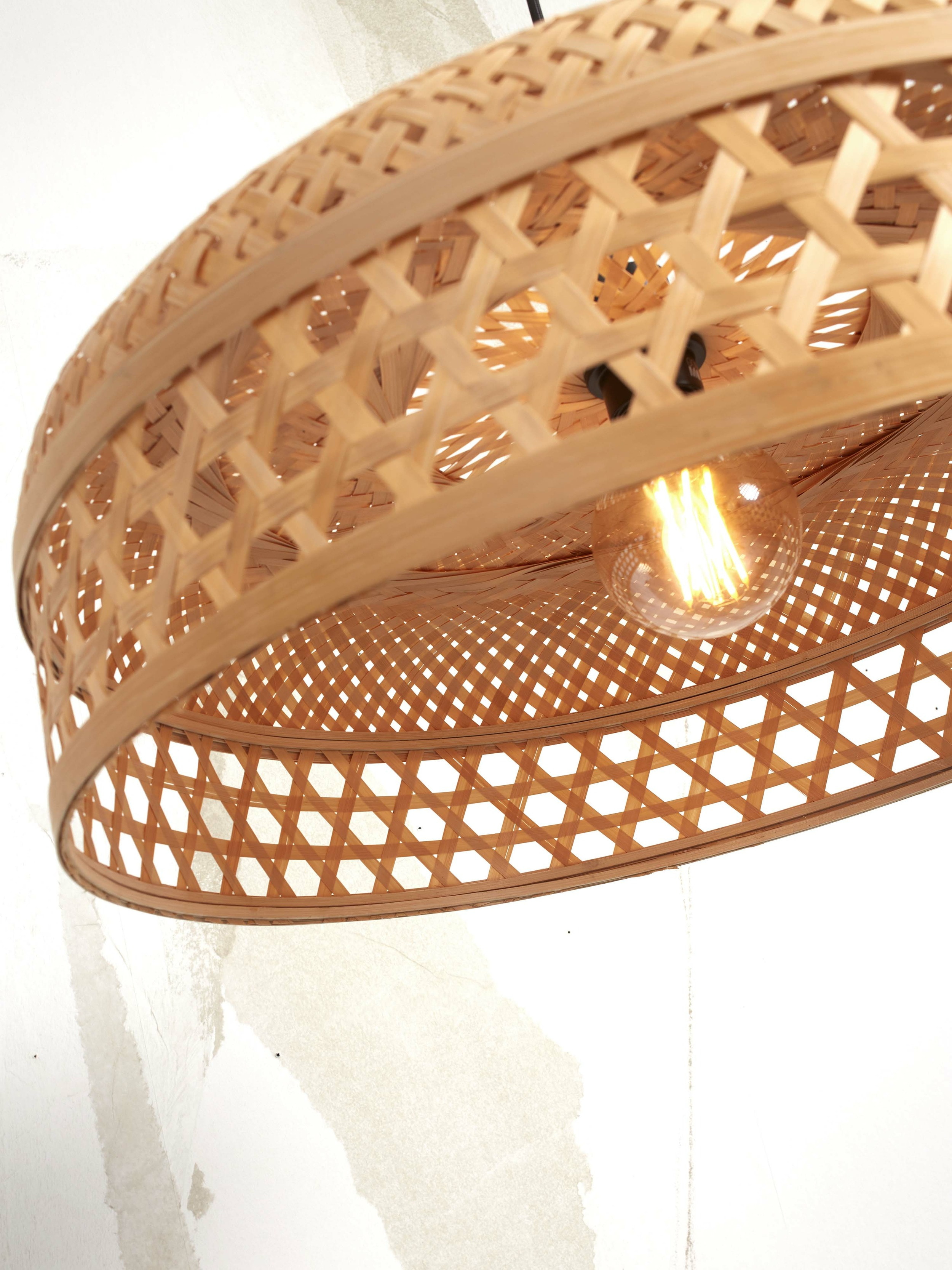 GOOD&MOJO Hanglamp 'Ubud' 2-lamps, Bamboe, kleur Naturel