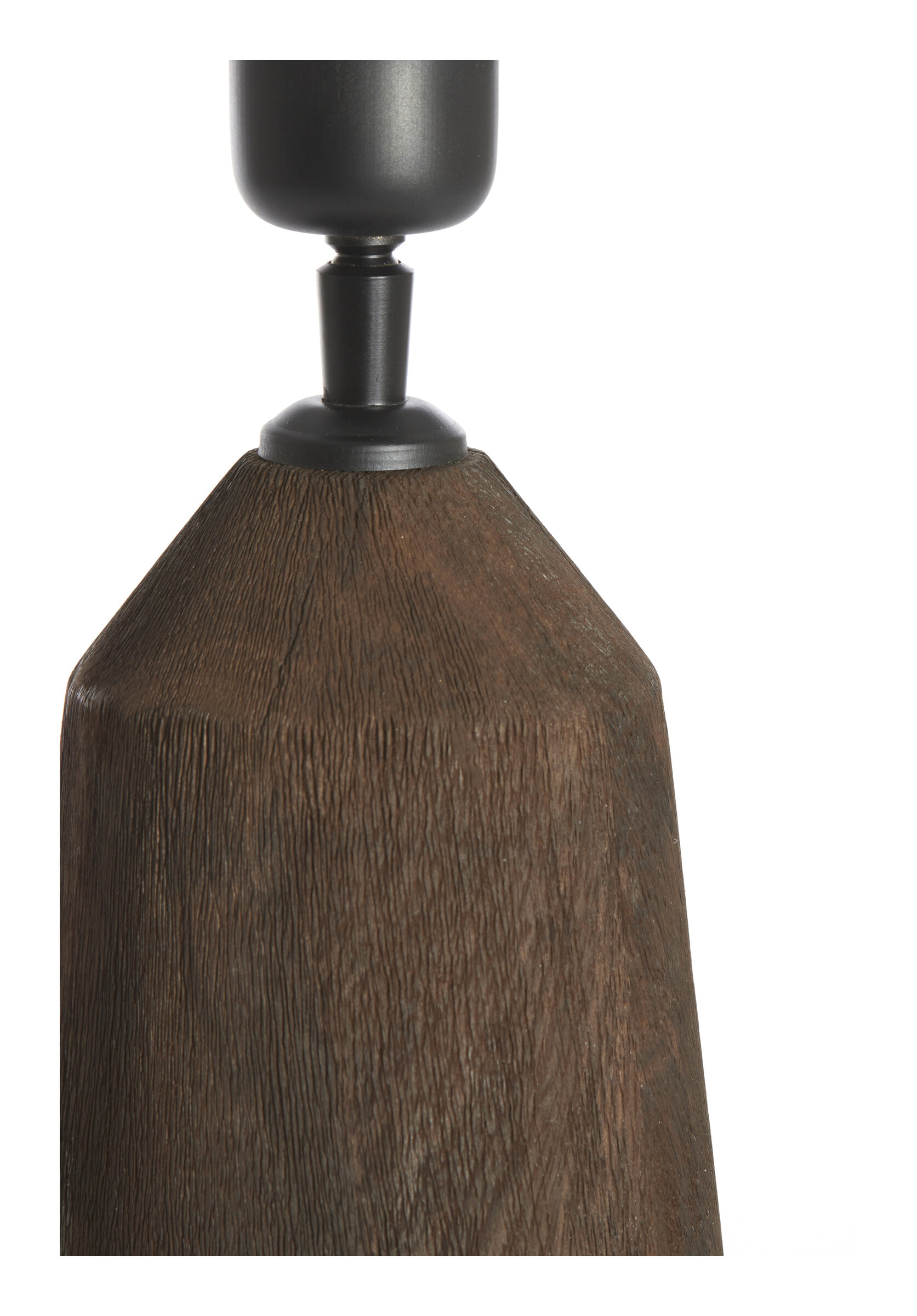 Light & Living Tafellamp 'Trapani' Mangohout, 35cm, kleur Mat Donkerbruin (excl. kap)