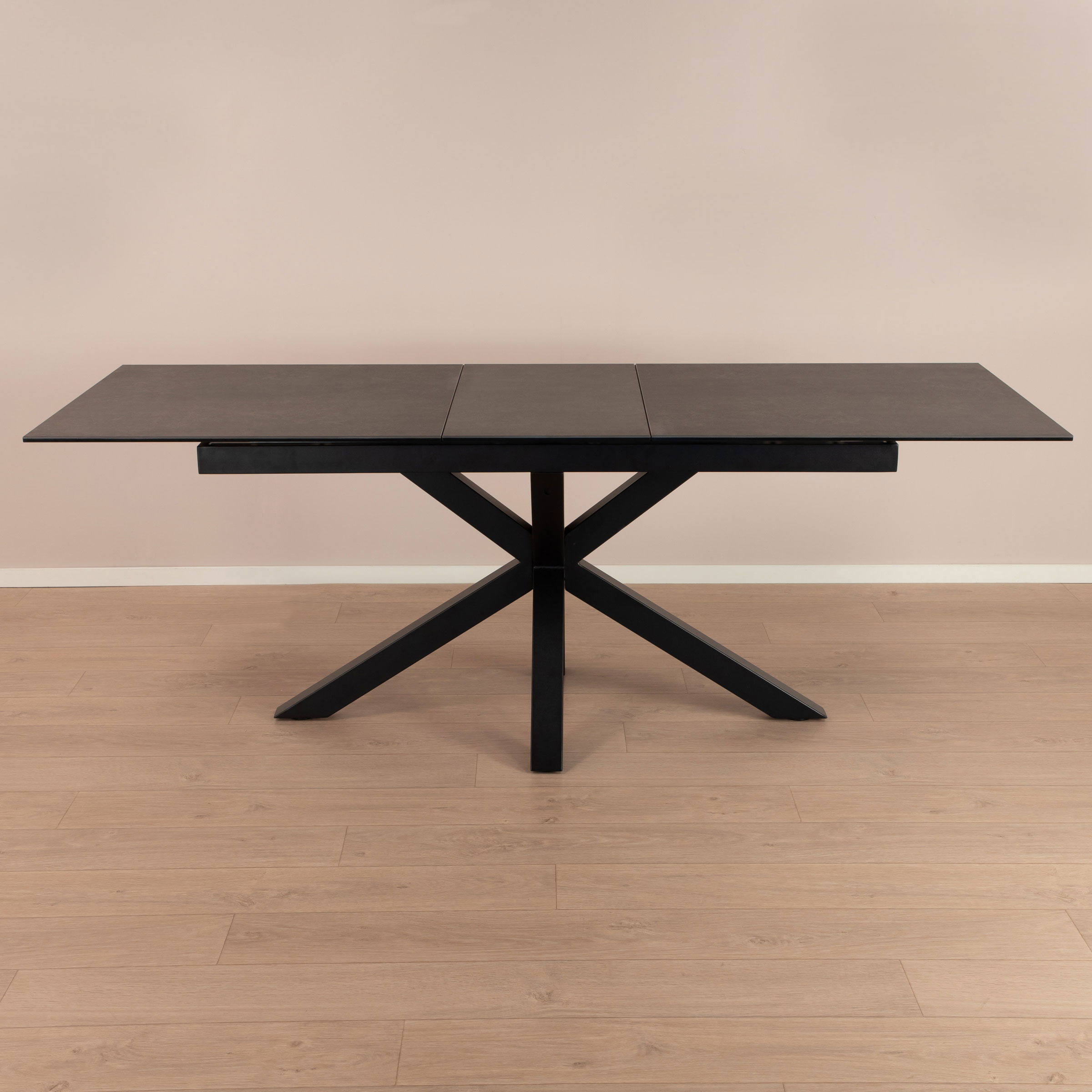 Sohome Uitschuifbare Eettafel 'Parker' Keramiek, 168-210 x 90cm, kleur zwart