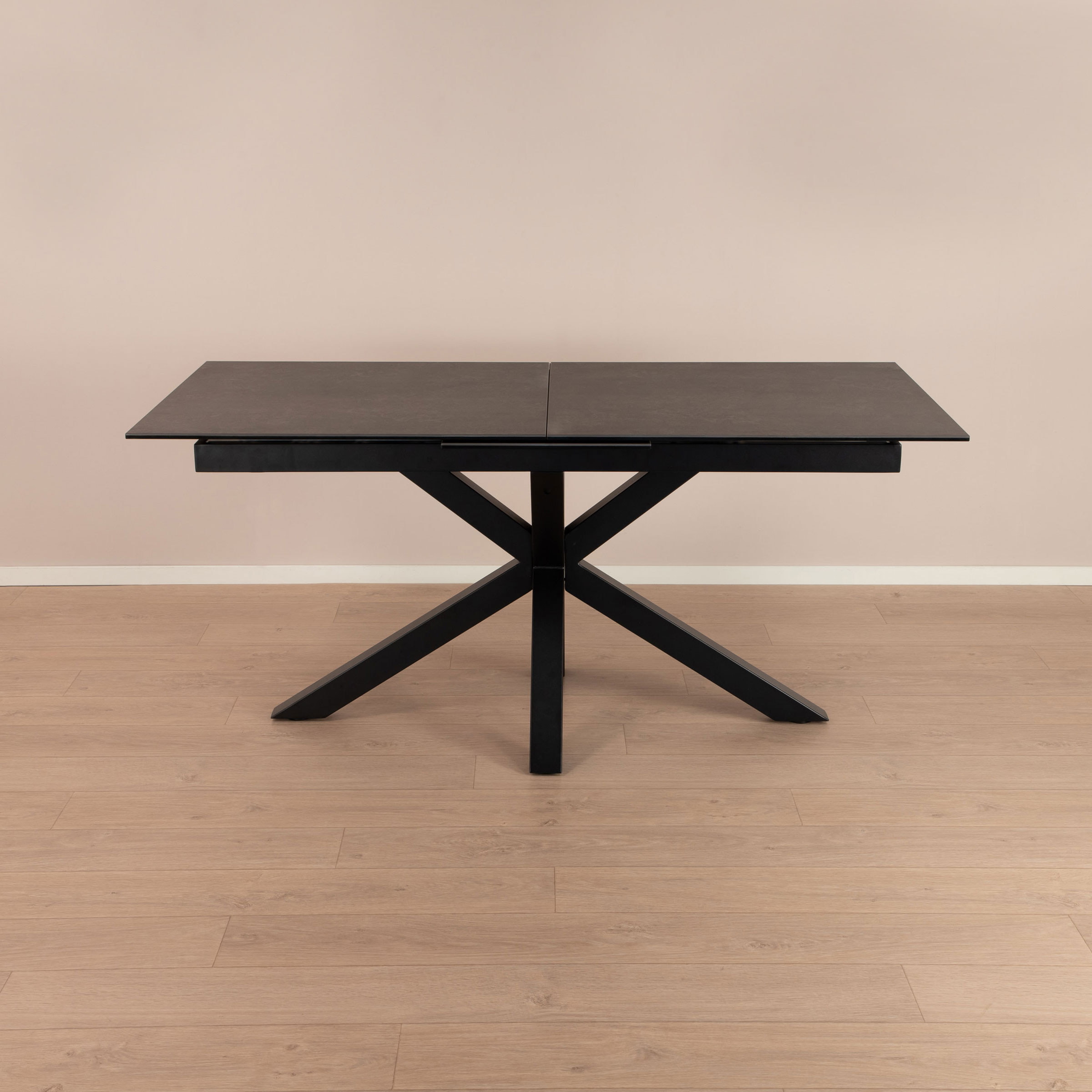 Sohome Uitschuifbare Eettafel 'Parker' Keramiek, 168-210 x 90cm, kleur zwart