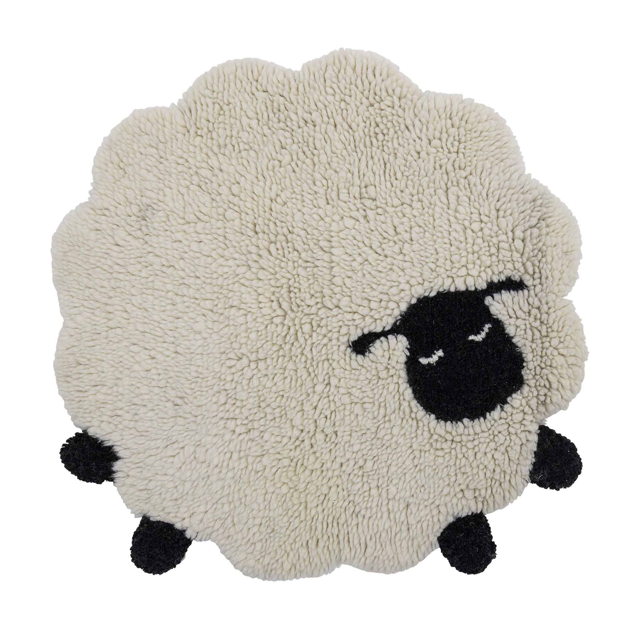 Bloomingville MINI Vloerkleed Dolly Schaap, Wol, 84cm - Wit