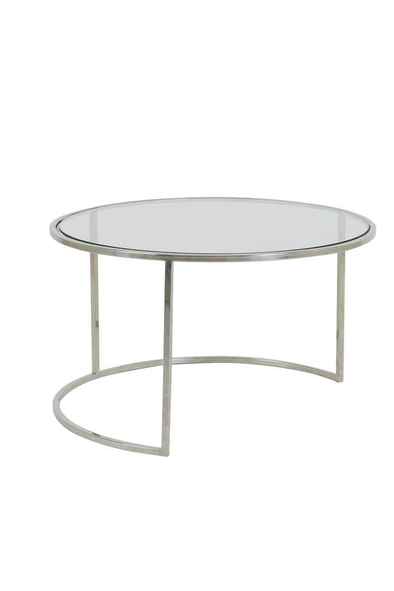 Light & Living Salontafel 'Duarte' Set van 2 stuks, nikkel+glas