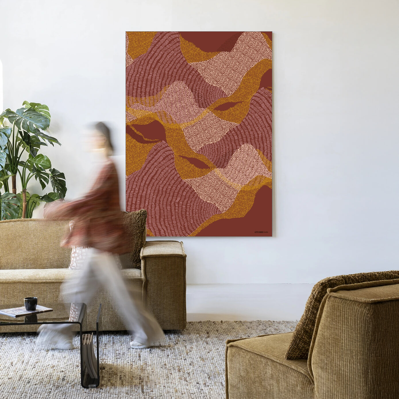 Urban Cotton Wandkleed 'La Ondas' in maat en frame naar keuze