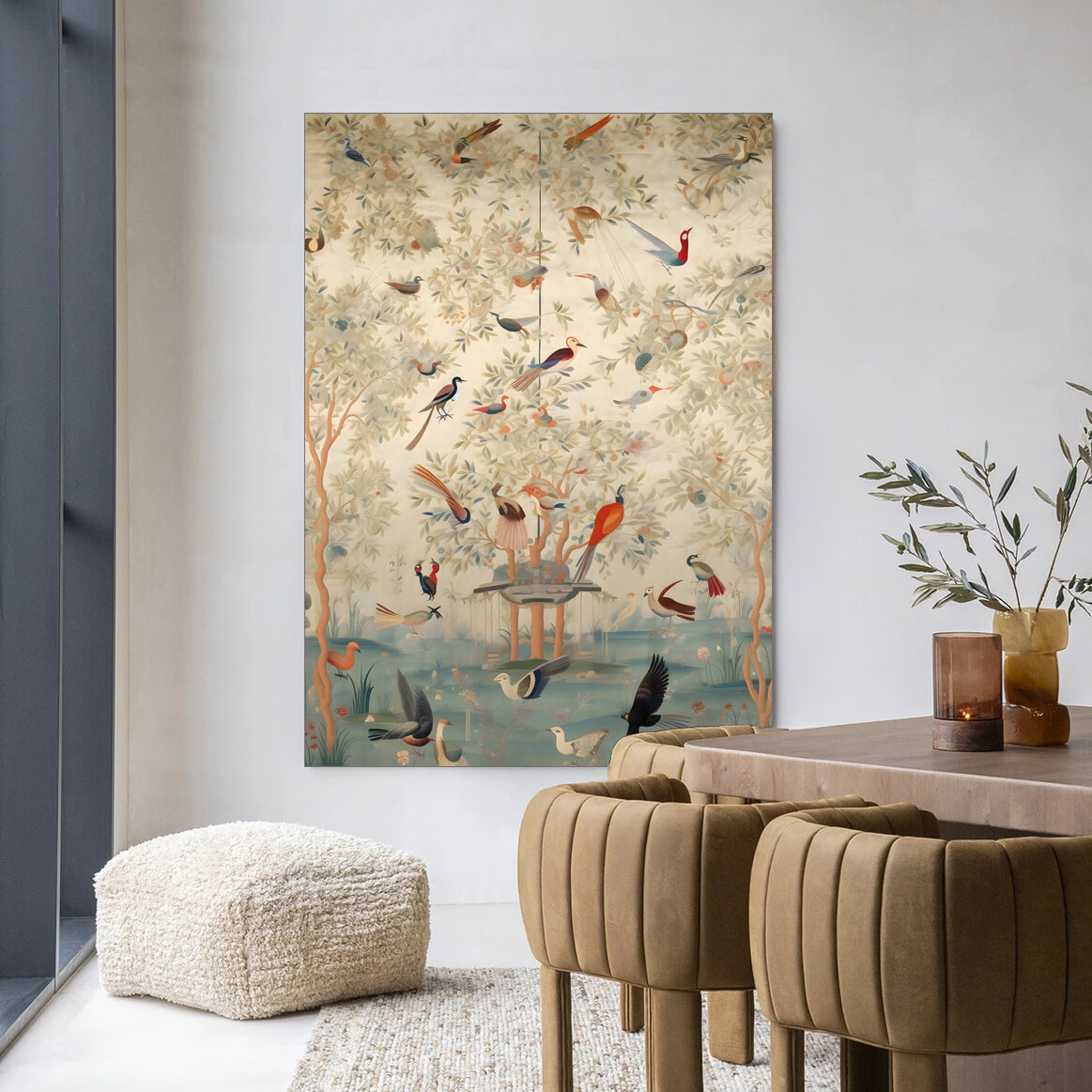 Urban Cotton Wandkleed 'Oriental Day' in maat en frame naar keuze