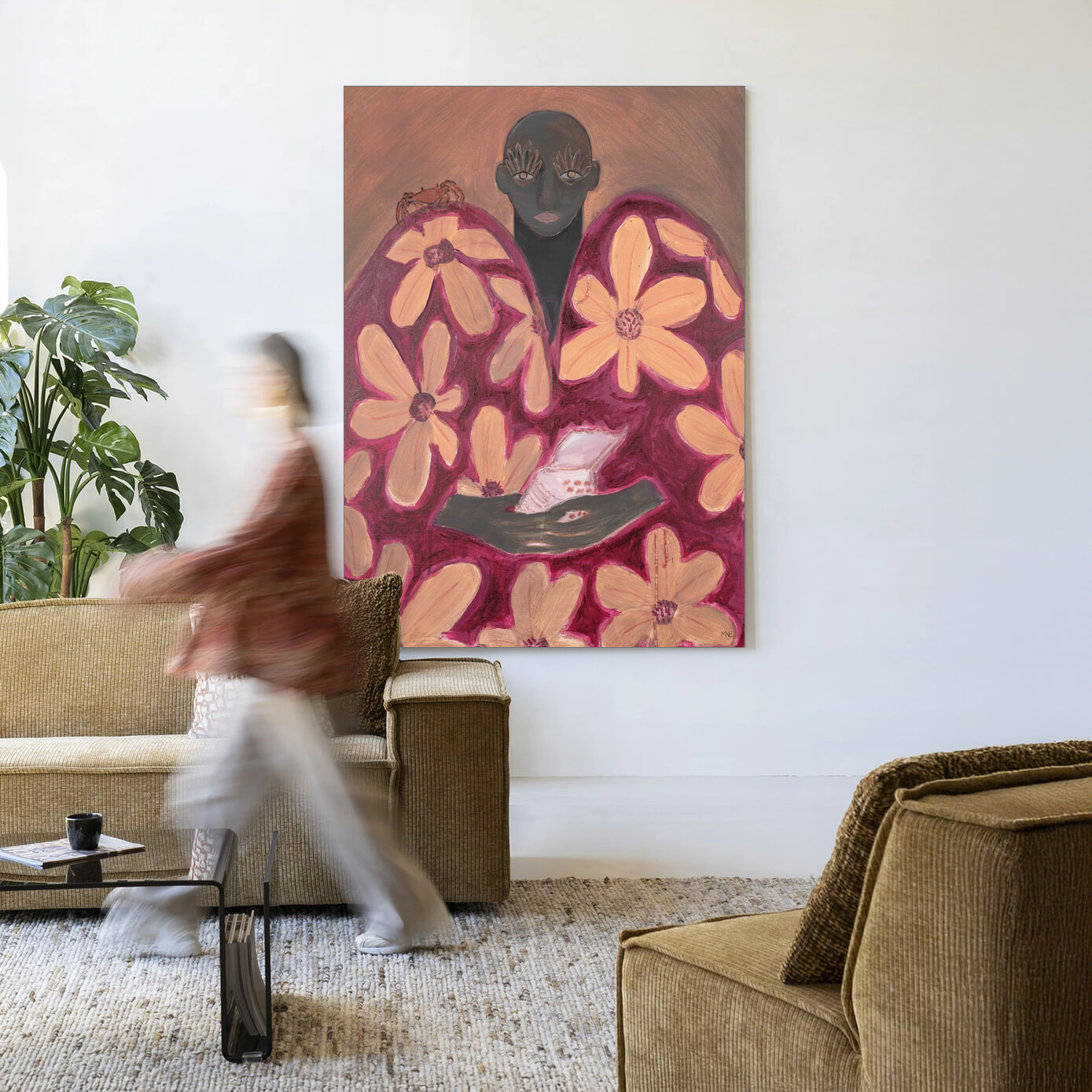 Urban Cotton Wandkleed 'Borrowed Home' in maat en frame naar keuze