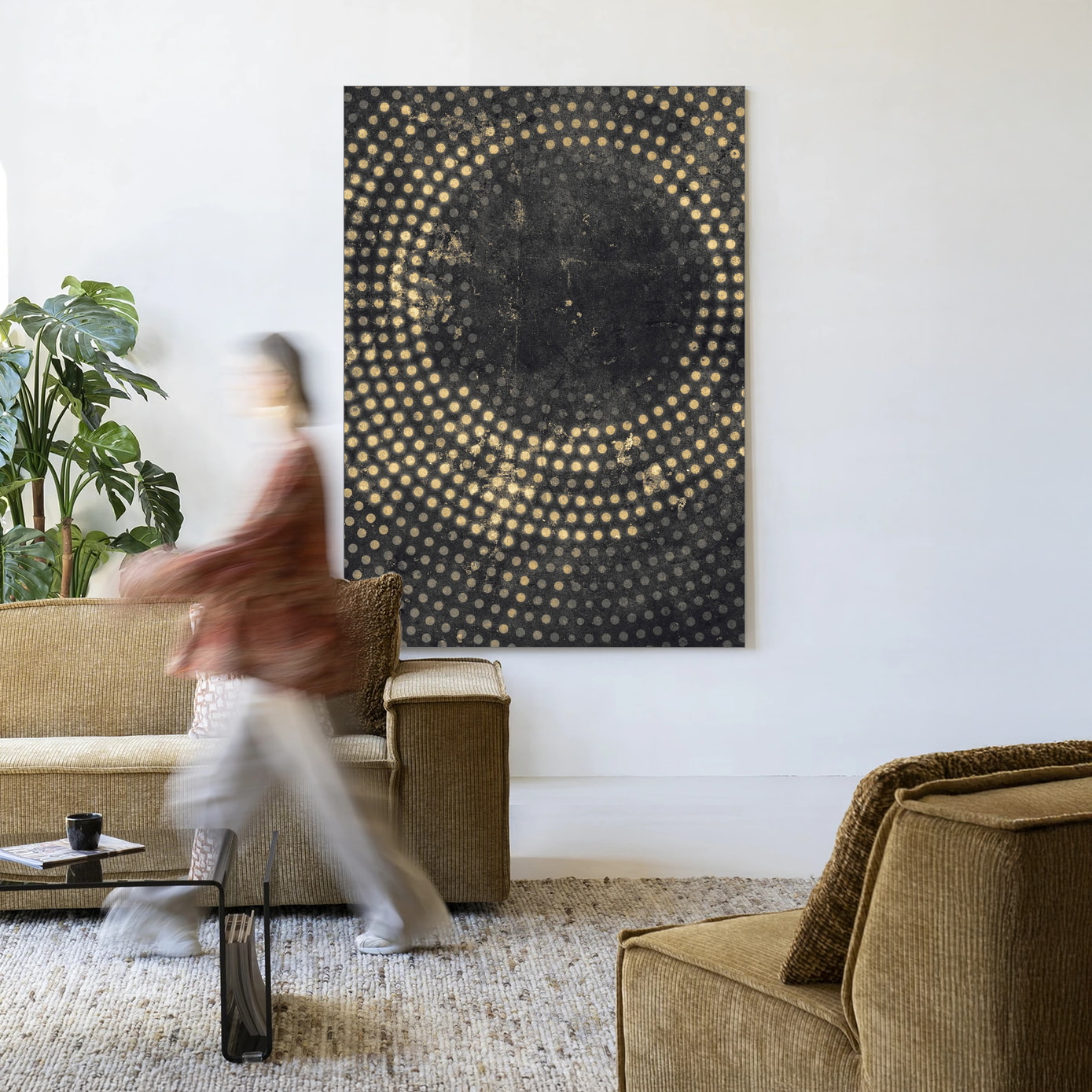 Urban Cotton Wandkleed 'Cala' 80 x 110cm in Frame - black