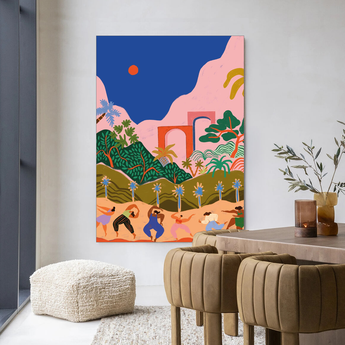 Urban Cotton Wandkleed 'Dancing In Paradise' in maat en frame naar keuze