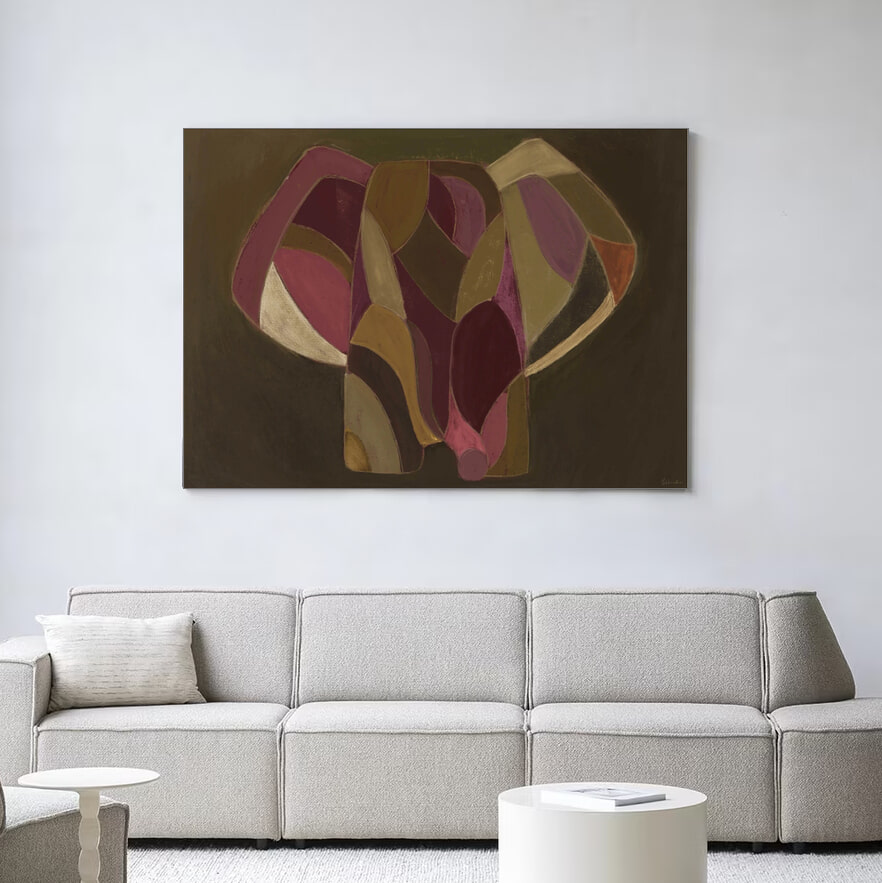 Urban Cotton Wandkleed 'Elefante' in maat en frame naar keuze