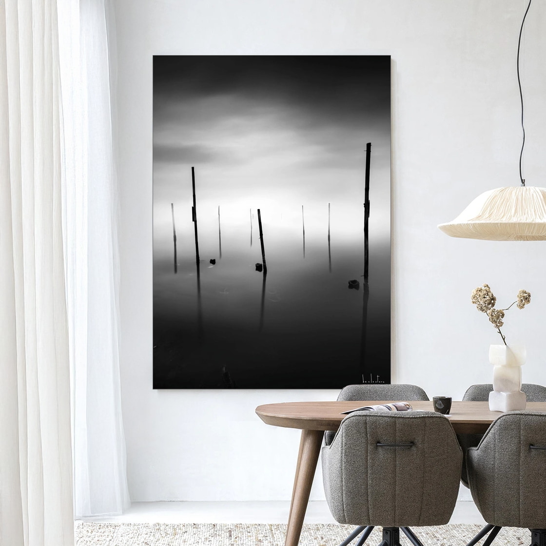 Urban Cotton Wandkleed 'Fall In' 110 x 145cm in Frame - black