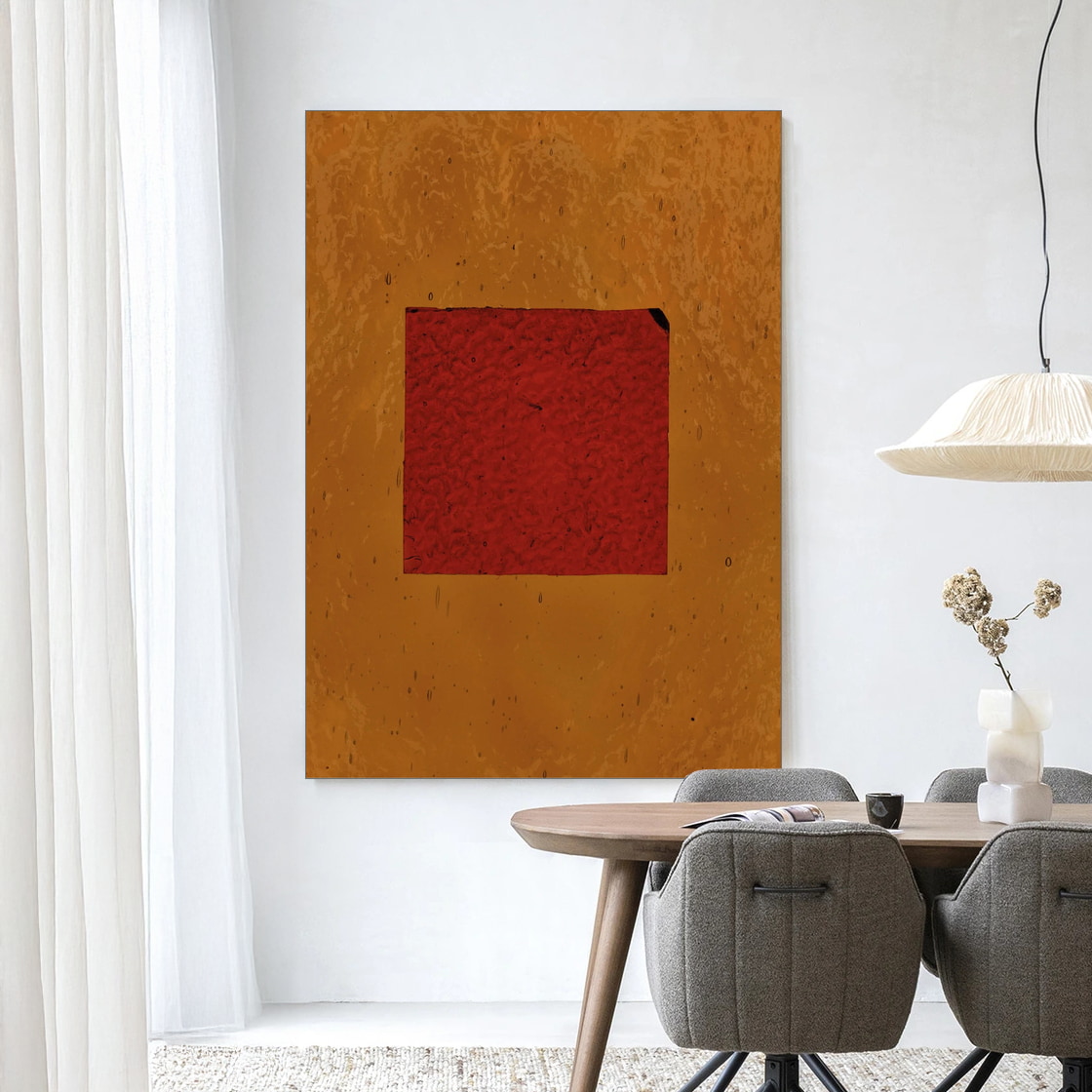 Urban Cotton Wandkleed 'Geen Rood' 145 x 190cm in Frame - black